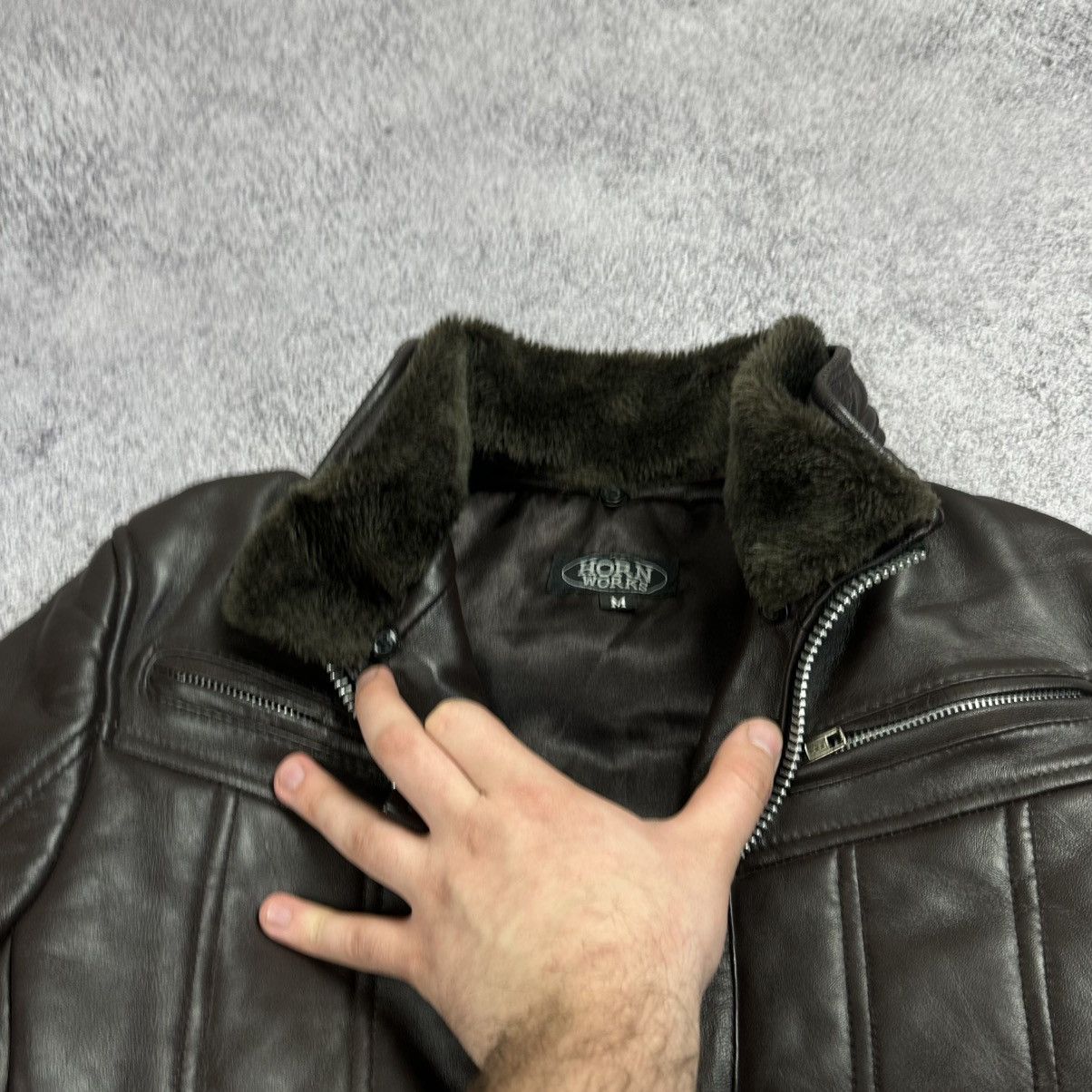 Japanese Brand HORN WORKS Y2K Quilted Padded Leather Brown Size Medium Size US M / EU 48-50 / 2 - 5 Thumbnail