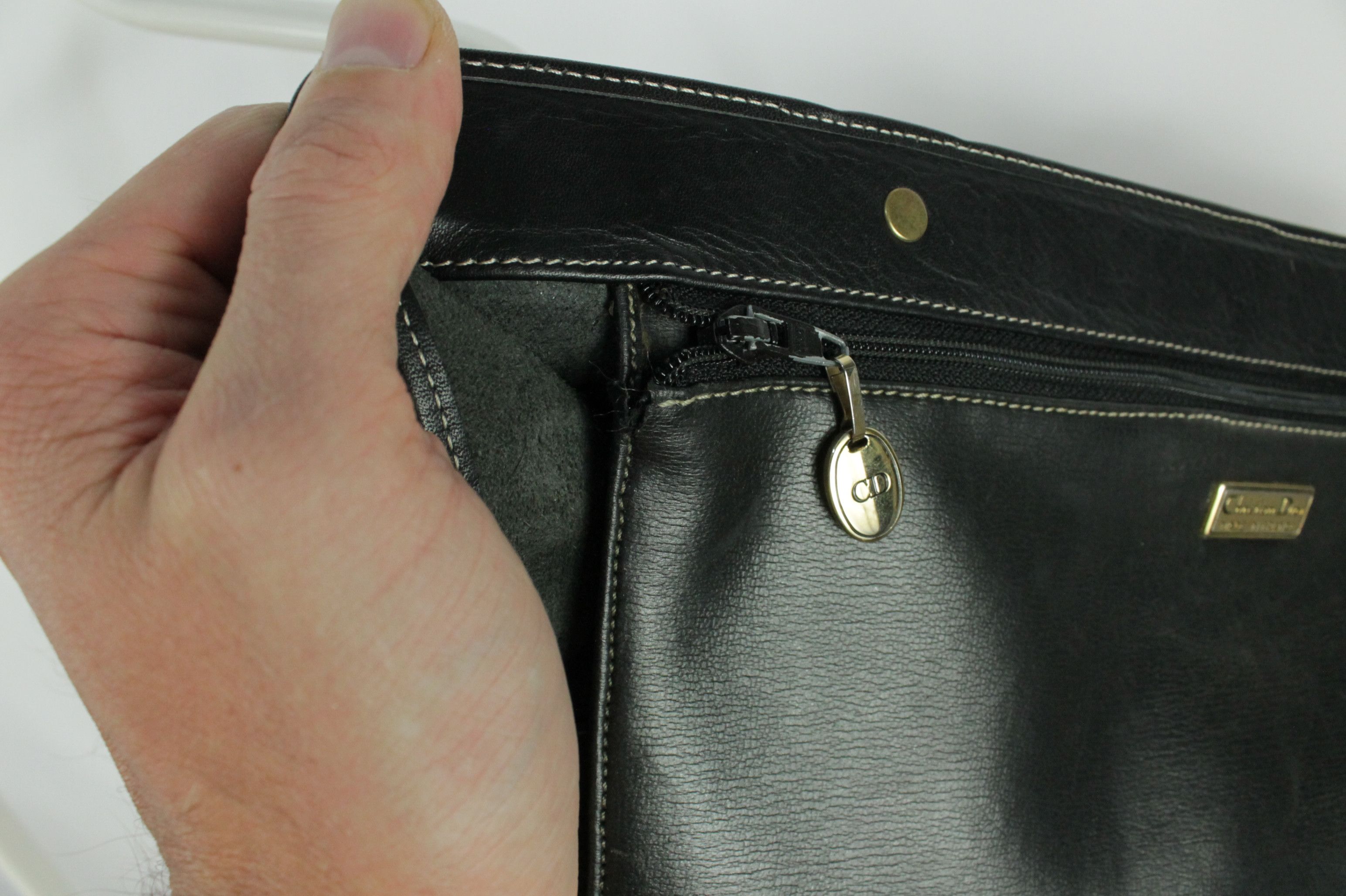 Christian Dior Monsieur Christian Dior Vintage Black Leather Shoulder Bag Size ONE SIZE - 11 Thumbnail