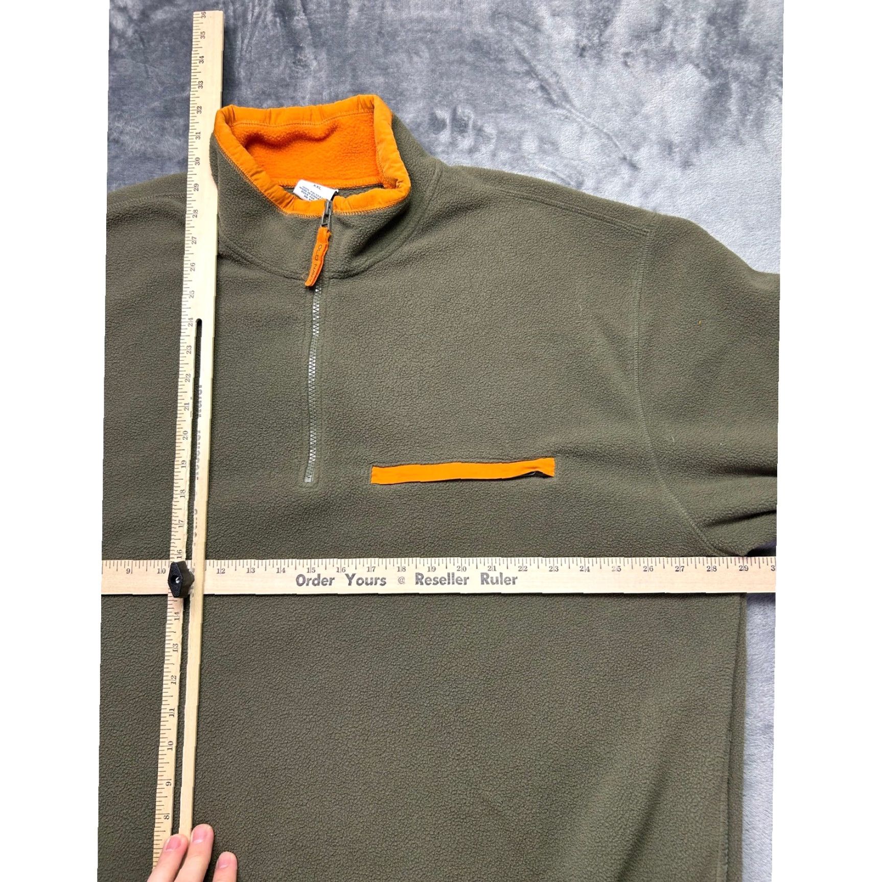 Old Navy VINTAGE Old Navy Fleece Pullover 2XLT Green Orange 1/4 Zip Mock Neck Mens Sweater Size US XXL / EU 58 / 5 - 6 Thumbnail