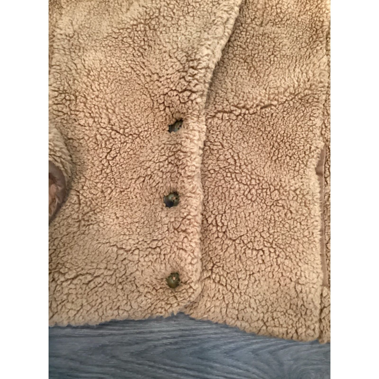 Vintage We The Free People Izzy Wrap Teddy Sherpa Fleece Jacket Women XS Brown Coat Short Size XS / US 0-2 / IT 36-38 - 5 Thumbnail