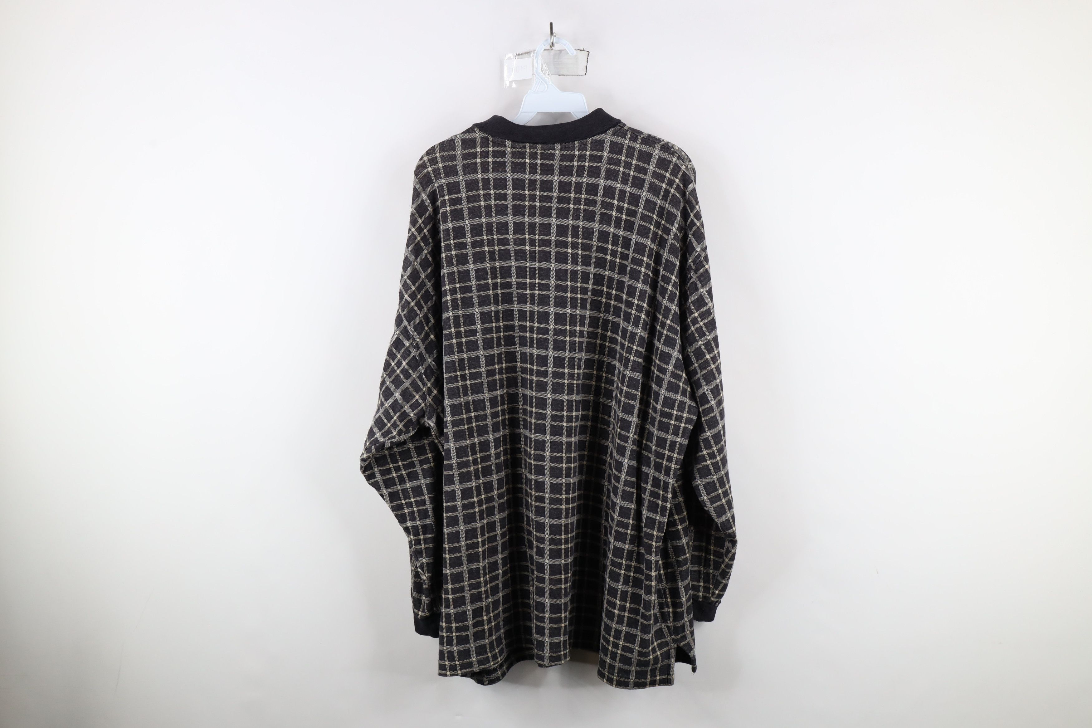 Vintage Vintage 90s Streetwear Long Sleeve Rugby Polo Shirt Plaid Size US XXL / EU 58 / 5 - 8 Thumbnail