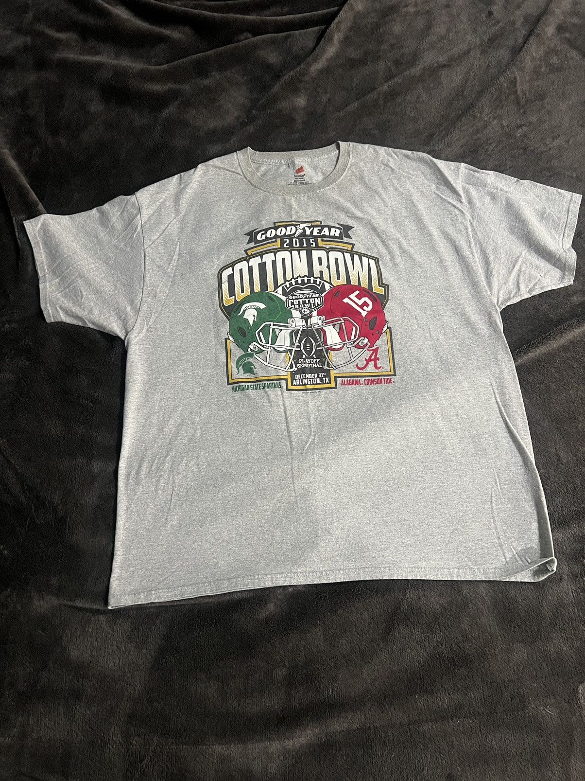 Hanes 2015 College Football Cotton Bowl MSU vs Alabama T Shirt Size US XL / EU 56 / 4 - 1 Thumbnail