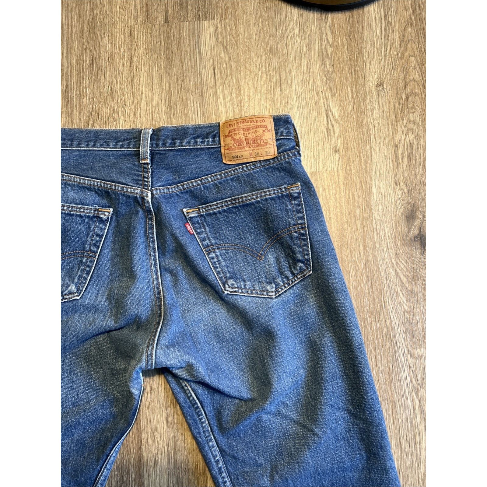 Levi's Vintage Levis 501 Jeans 34x26 90s Blue USA Made Denim Hige Size US 34 / EU 50 - 3 Thumbnail