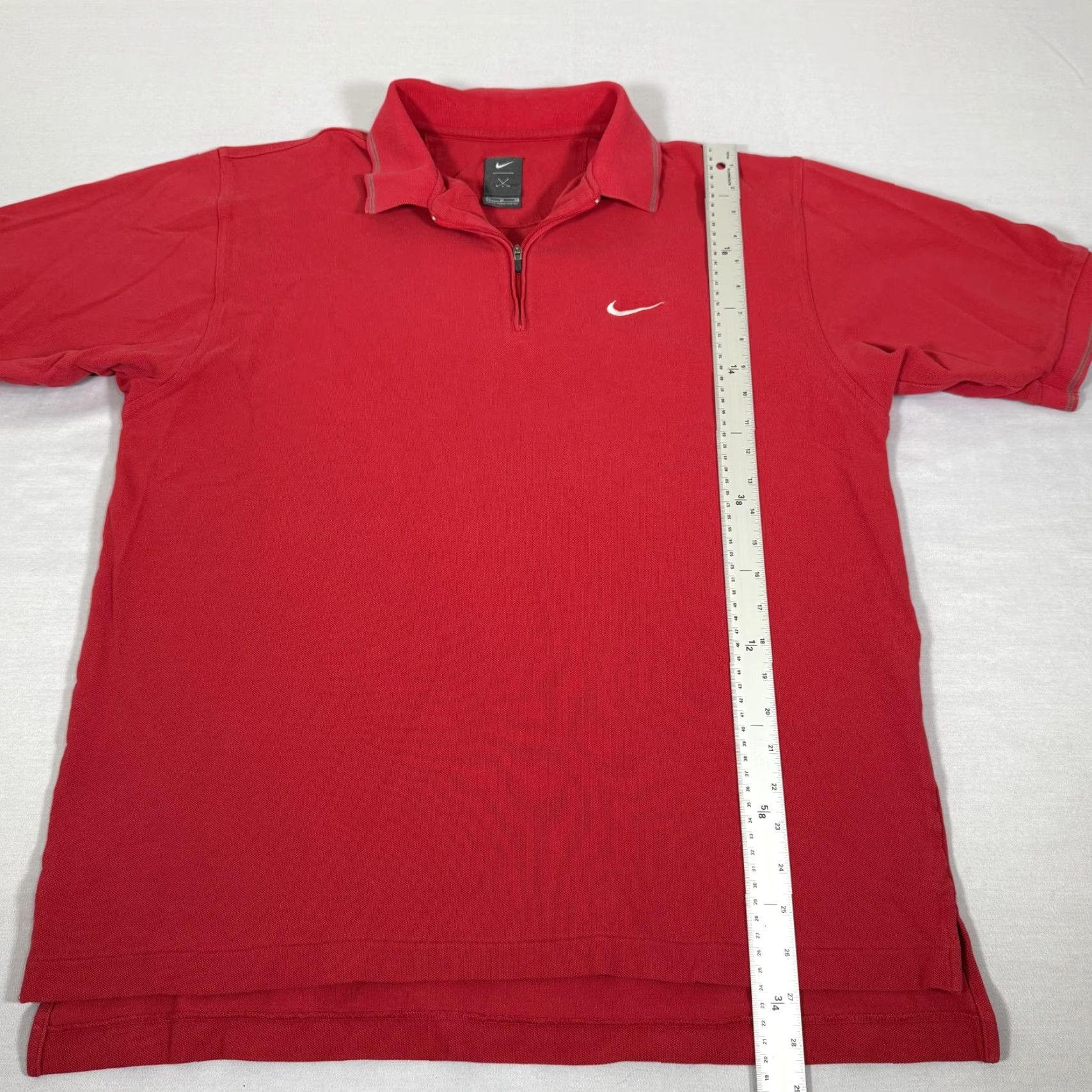 Nike Nike Shirt Polo Mens M Red 100% Cotton Nike Golf Tiger Woods 1/4 Zip Short Sleeve Swoosh Mens Size US M / EU 48-50 / 2 - 4 Thumbnail