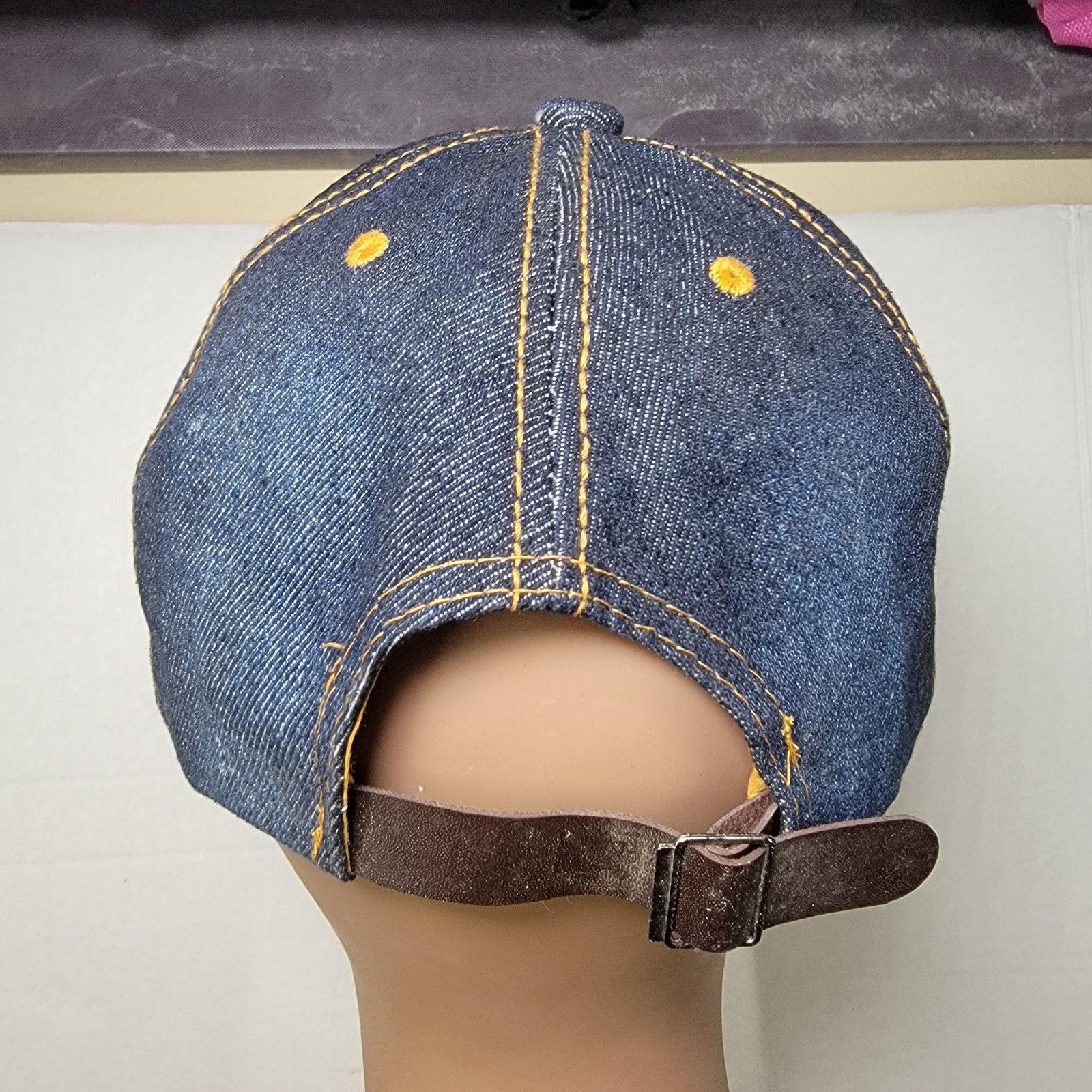 Other Denim Bling Adjustable Ladies Ball Cap "Texas" Longhorn Size ONE SIZE - 4 Thumbnail