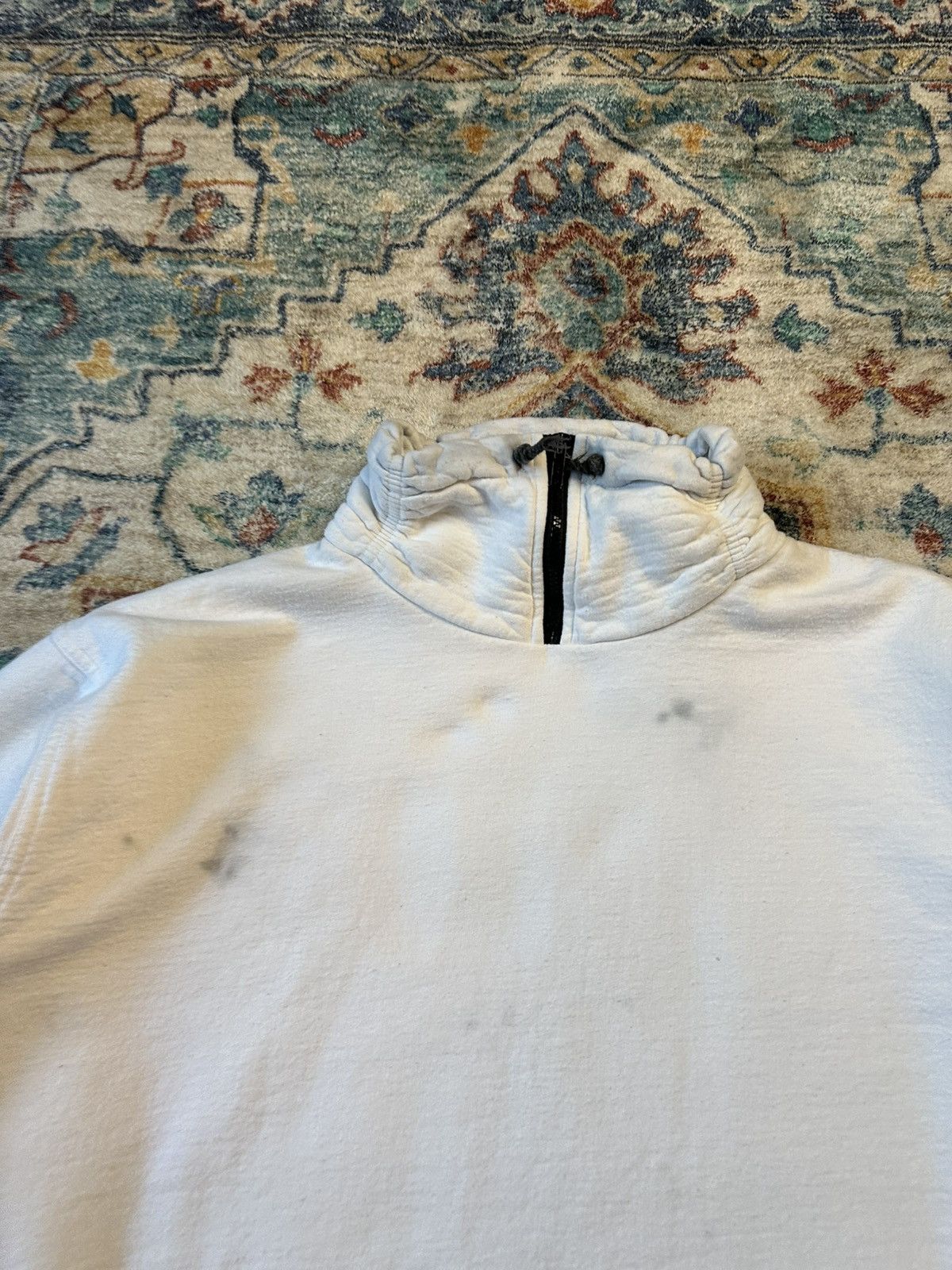 Vintage Vintage White Blank Pullover Neck Zip Sweatshirt Size XL Size US XL / EU 56 / 4 - 4 Thumbnail