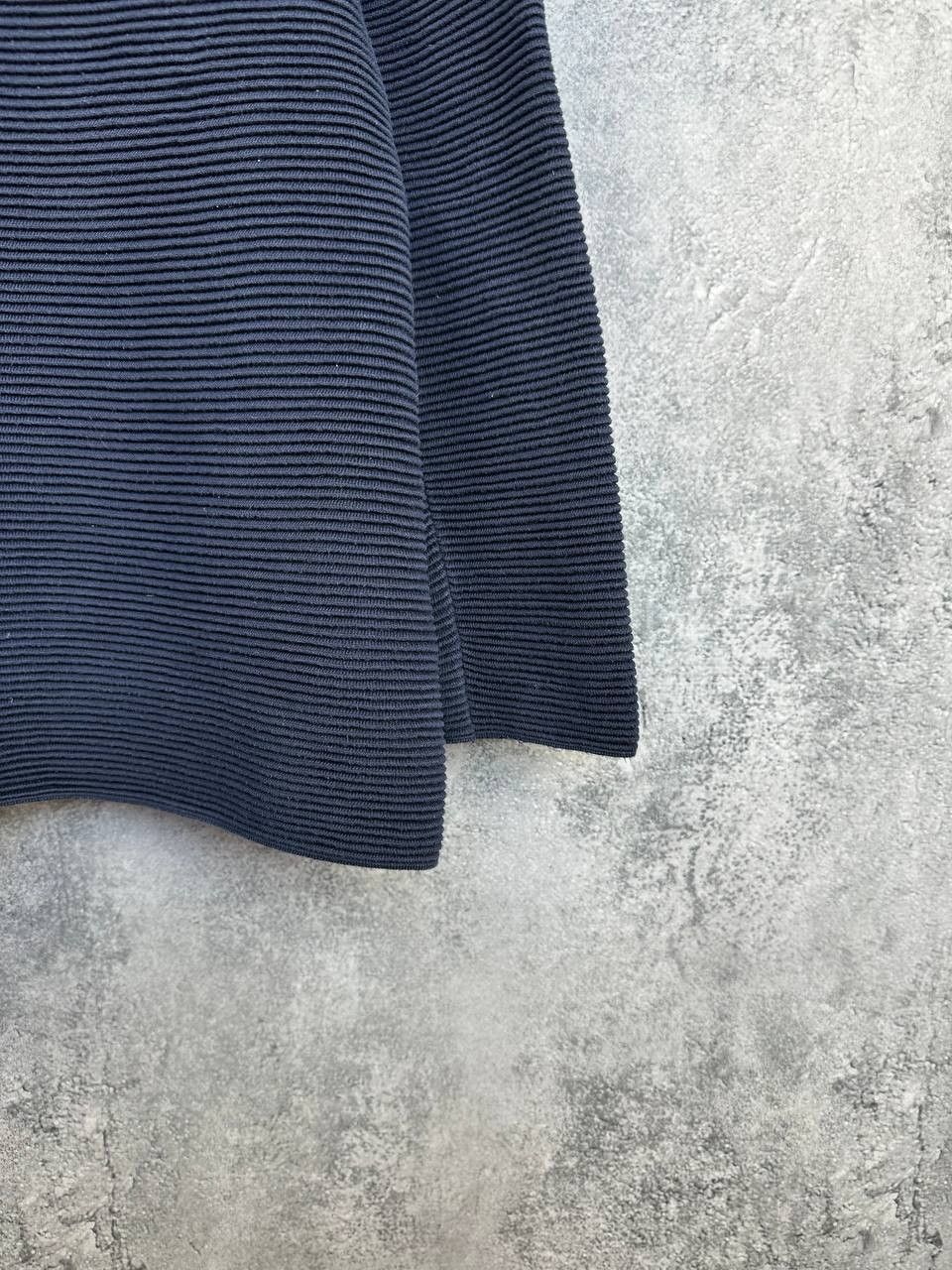 Cos COS Textured Cotton Mock Neck Ribbed Knit Sweater Navy Size XS / US 0-2 / IT 36-38 - 8 Thumbnail