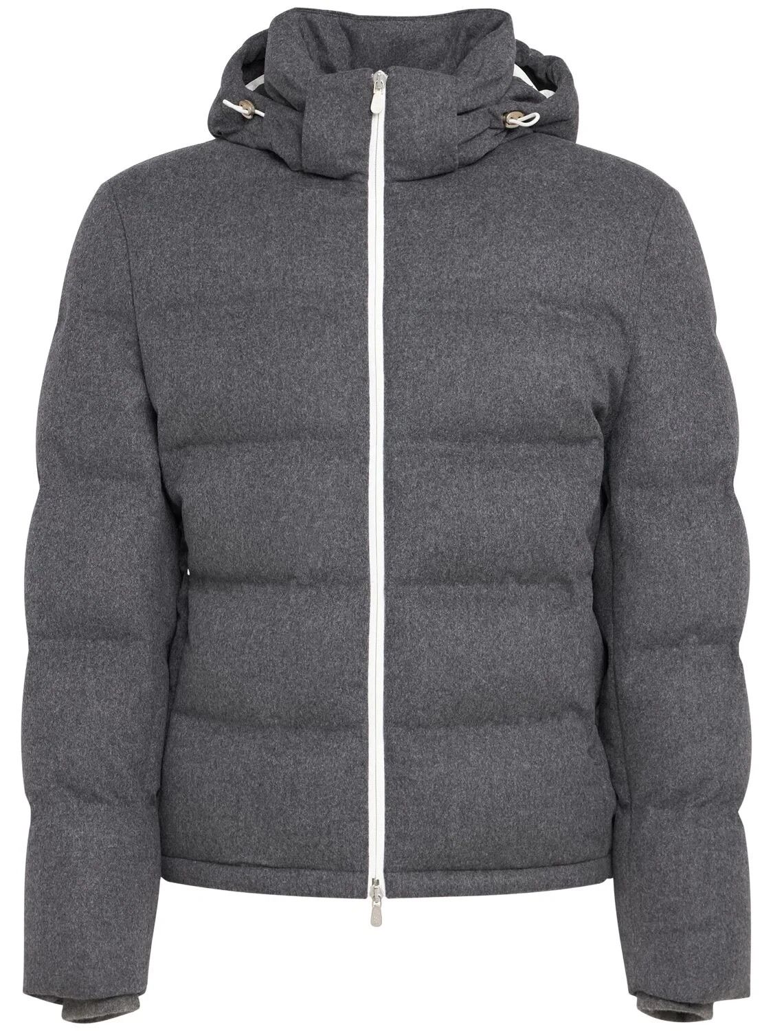 Brunello Cucinelli BRUNELLO CUCINELLI Gray Wool/Cashmere Down Jacket Size US M / EU 48-50 / 2 - 1 Thumbnail