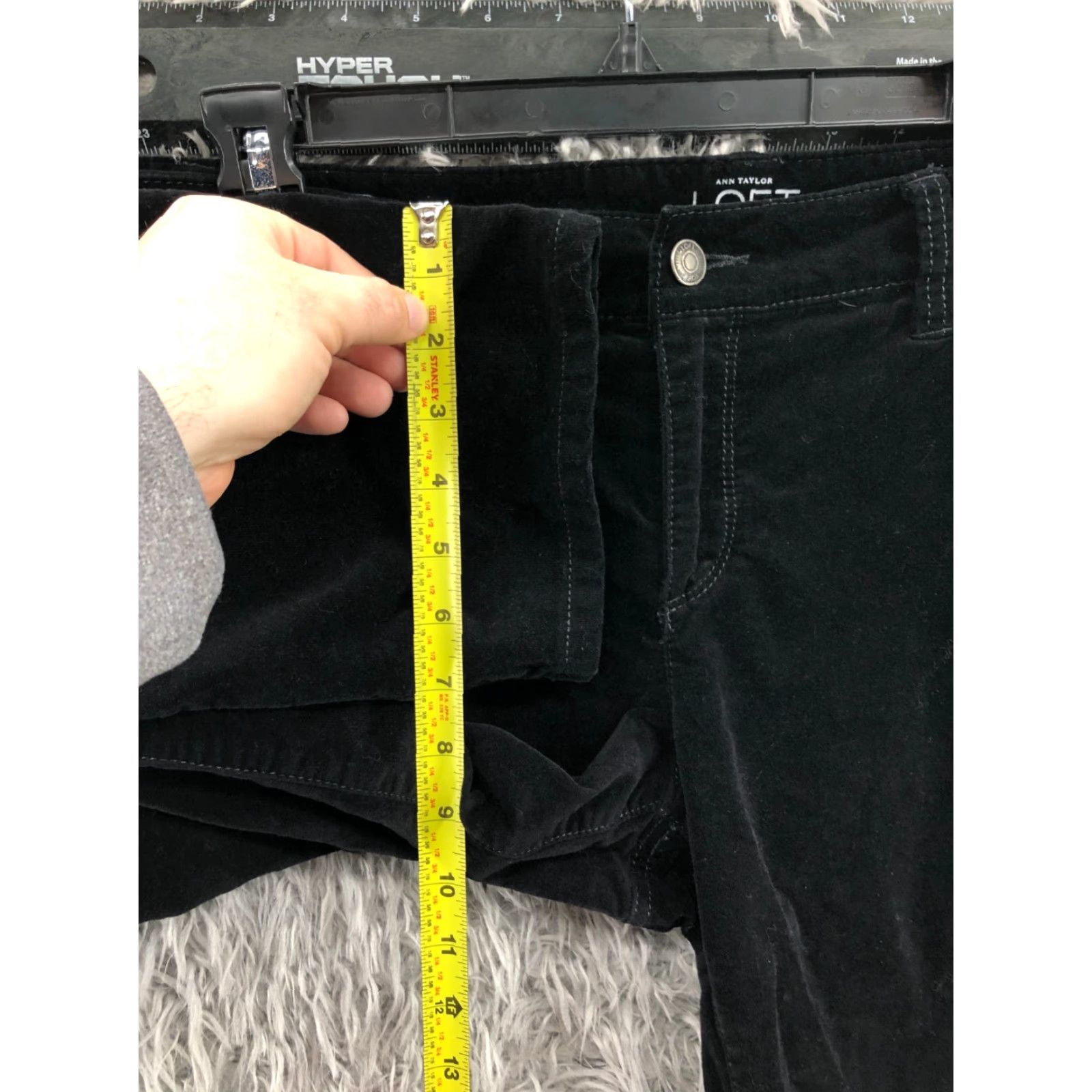 Loft Loft Petite Black Straight Pants 12P Womens Knit Flat Front Elastic Waist Pockets Ankle 28in Regular Rise Modern Classic Size 34" / US 12 / IT 48 - 4 Thumbnail
