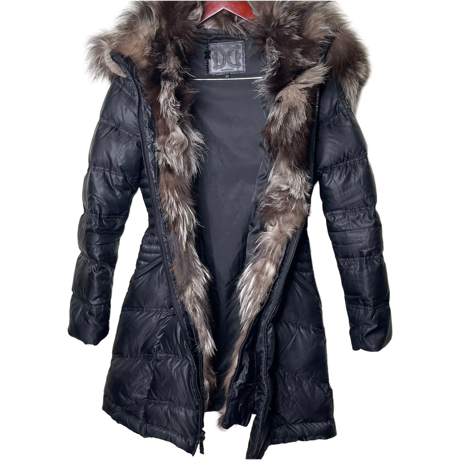Other Dawn Levy black down filled coat with real fox fur trim XS Size XS / US 0-2 / IT 36-38 - 6 Thumbnail