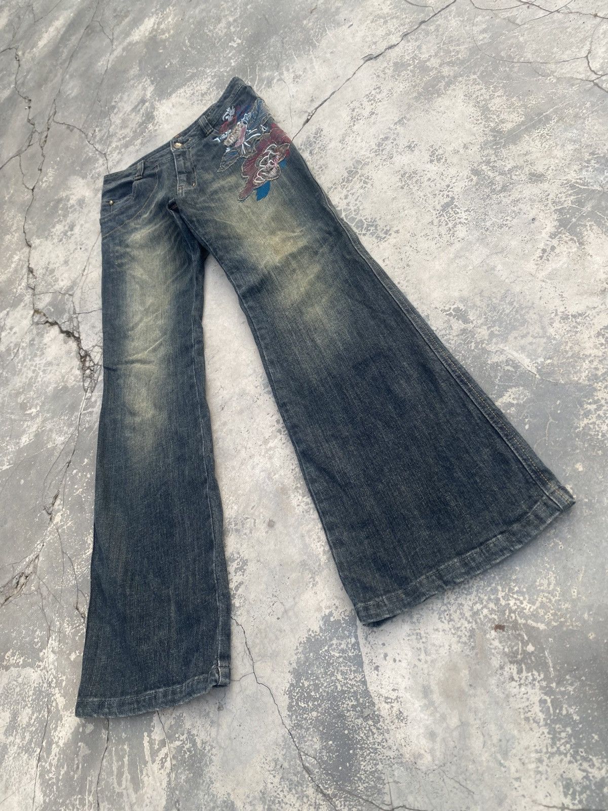 Japanese Brand × Kapital × Tornado Mart CAROUGE Floral Embroidery Flare Size US 27 - 5 Thumbnail
