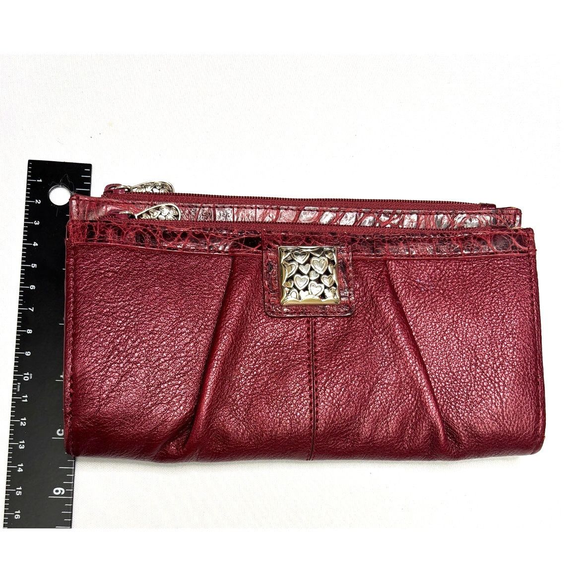 Brighton Vintage BRIGHTON Red Divided Magnetic Close Clutch Wallet Size ONE SIZE - 10 Thumbnail