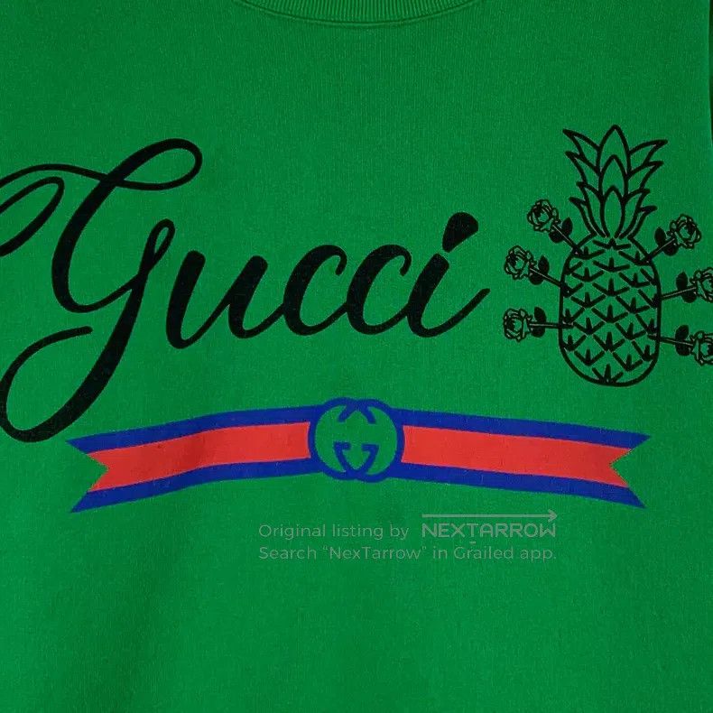 Gucci Gucci Green logo letter pineapple print cotton round-neck Size US M / EU 48-50 / 2 - 4 Thumbnail