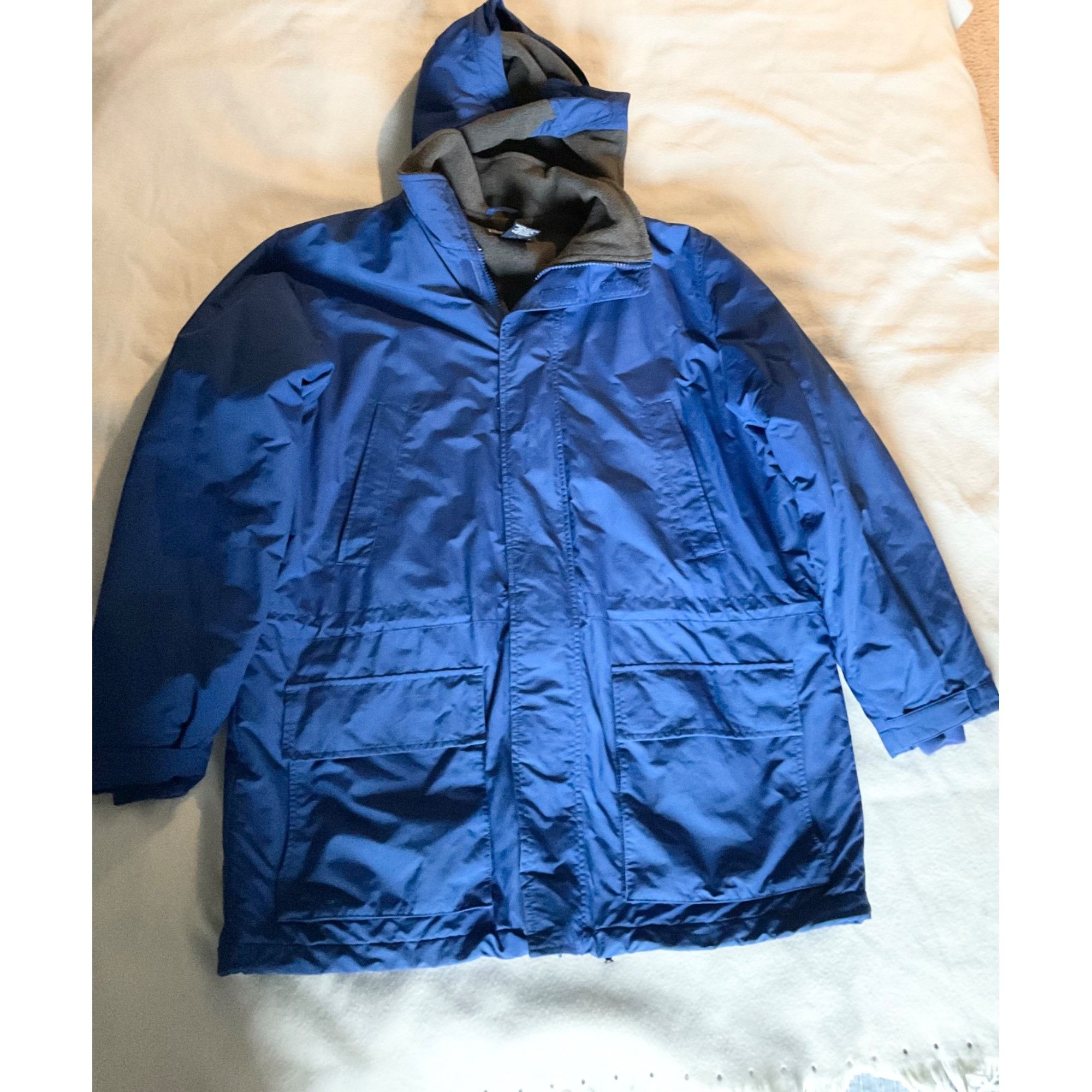 Lands' End Lands' End Mens L 42-44 Jacket Blue Hoodie Fleece Lined ches Size US M / EU 48-50 / 2 - 1 Thumbnail