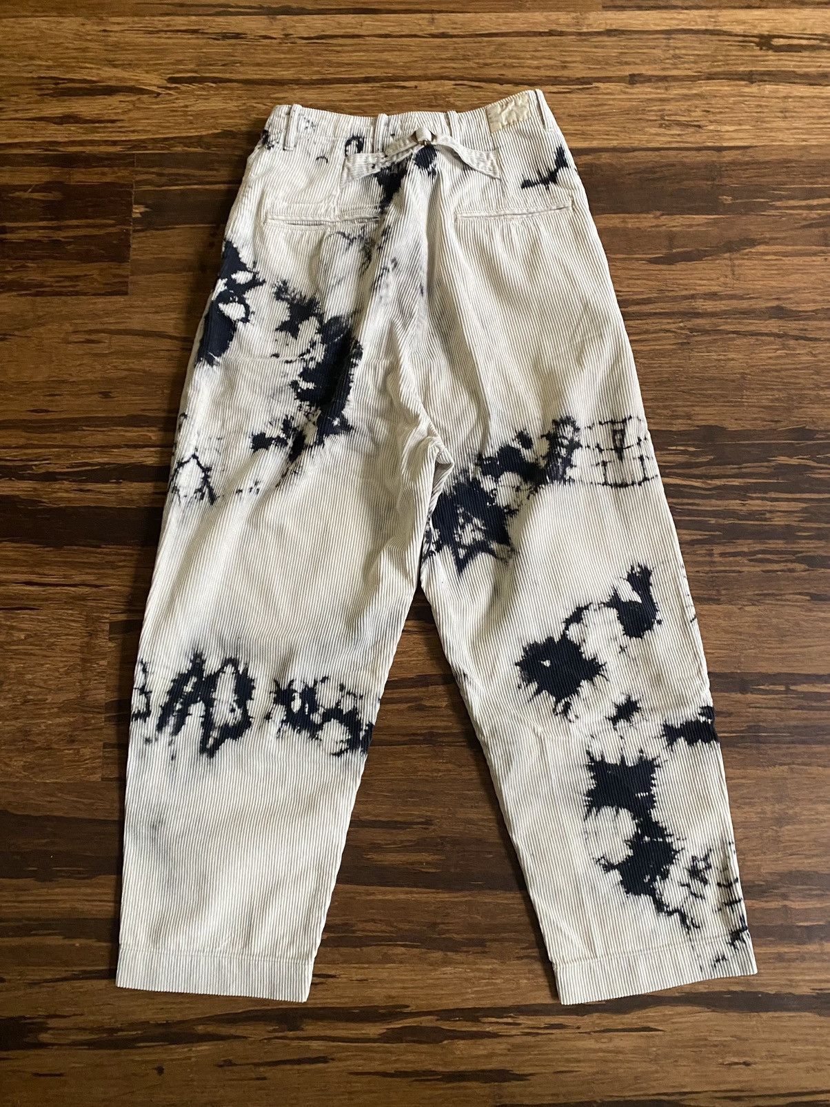 image of Kapital Pleated Tie Dye Cord Pant in Black, Men's (Size 34)