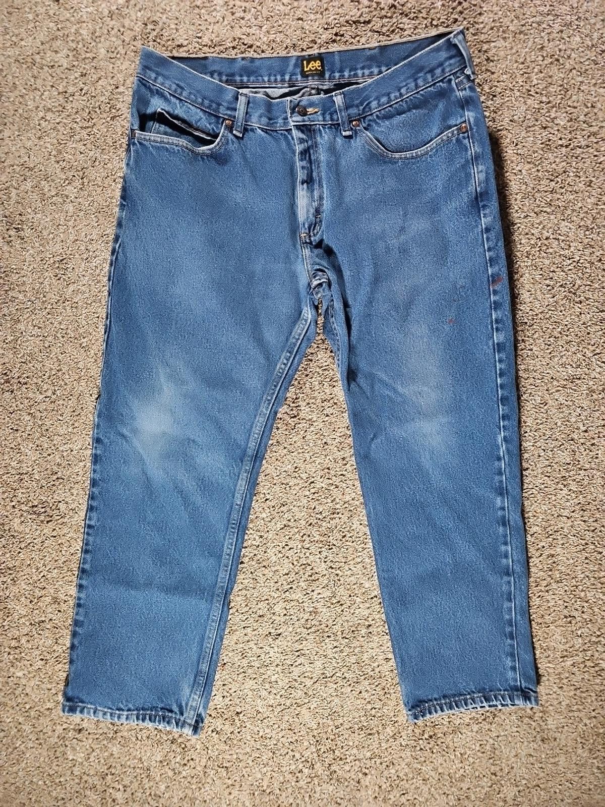 Lee Lee Regular Fit Straight Jeans Size 38x29 Medium Wash Blue Size US 38 / EU 54 - 1 Thumbnail