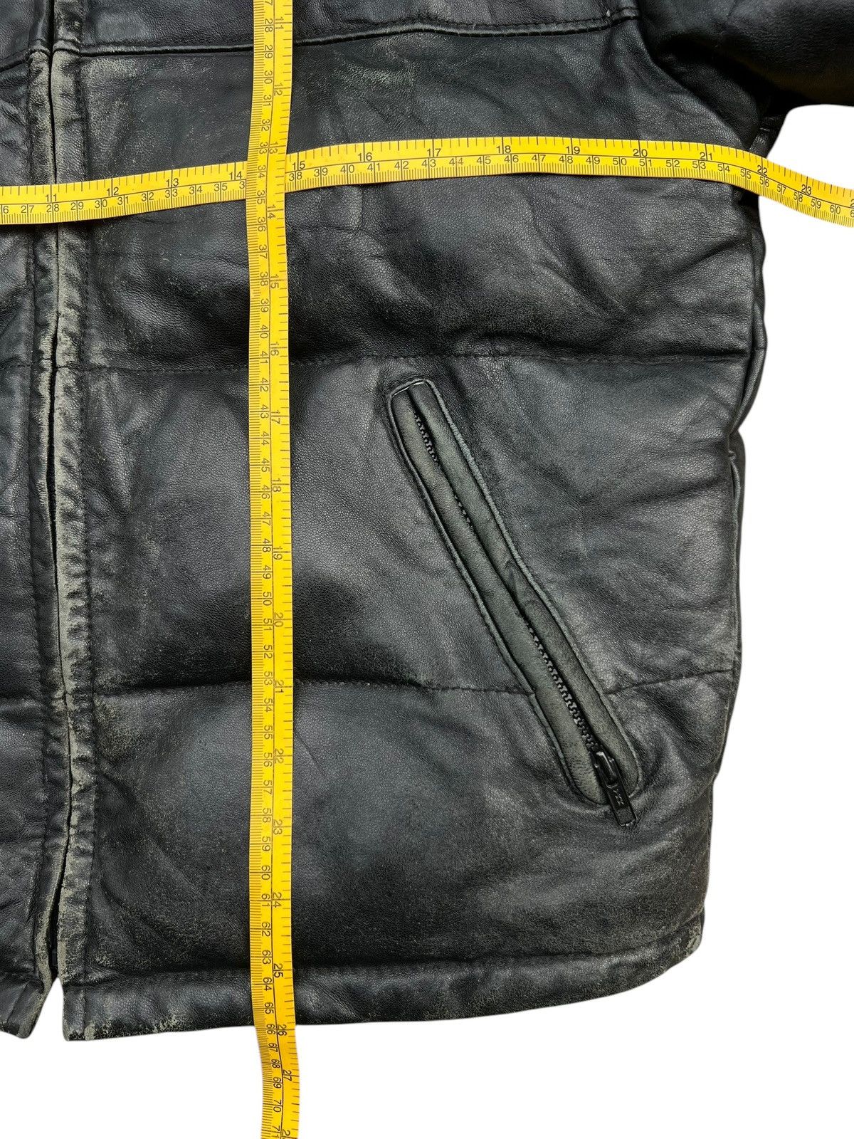Schott × Vintage Vintage Schott Black Leather Puffer Down Jacket Size US M / EU 48-50 / 2 - 20 Thumbnail