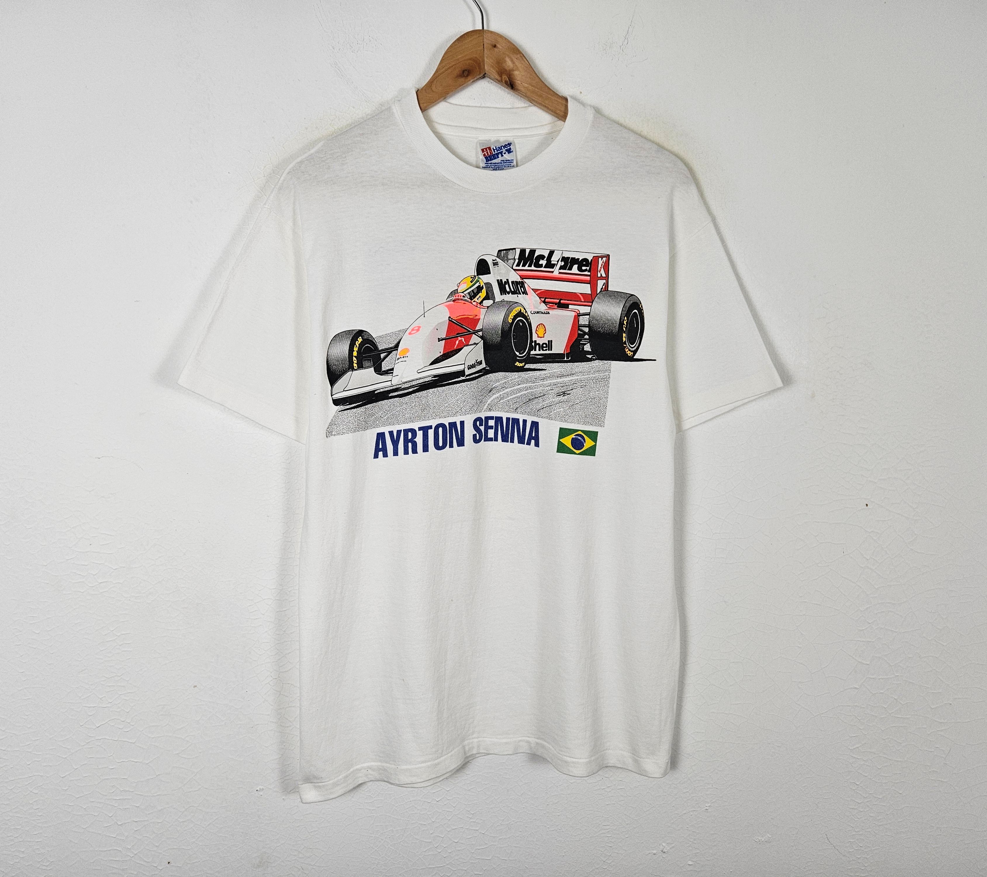 Vintage Vintage Ayrton Senna Formula One 90s F1 Champion shirt Size US M / EU 48-50 / 2 - 3 Thumbnail