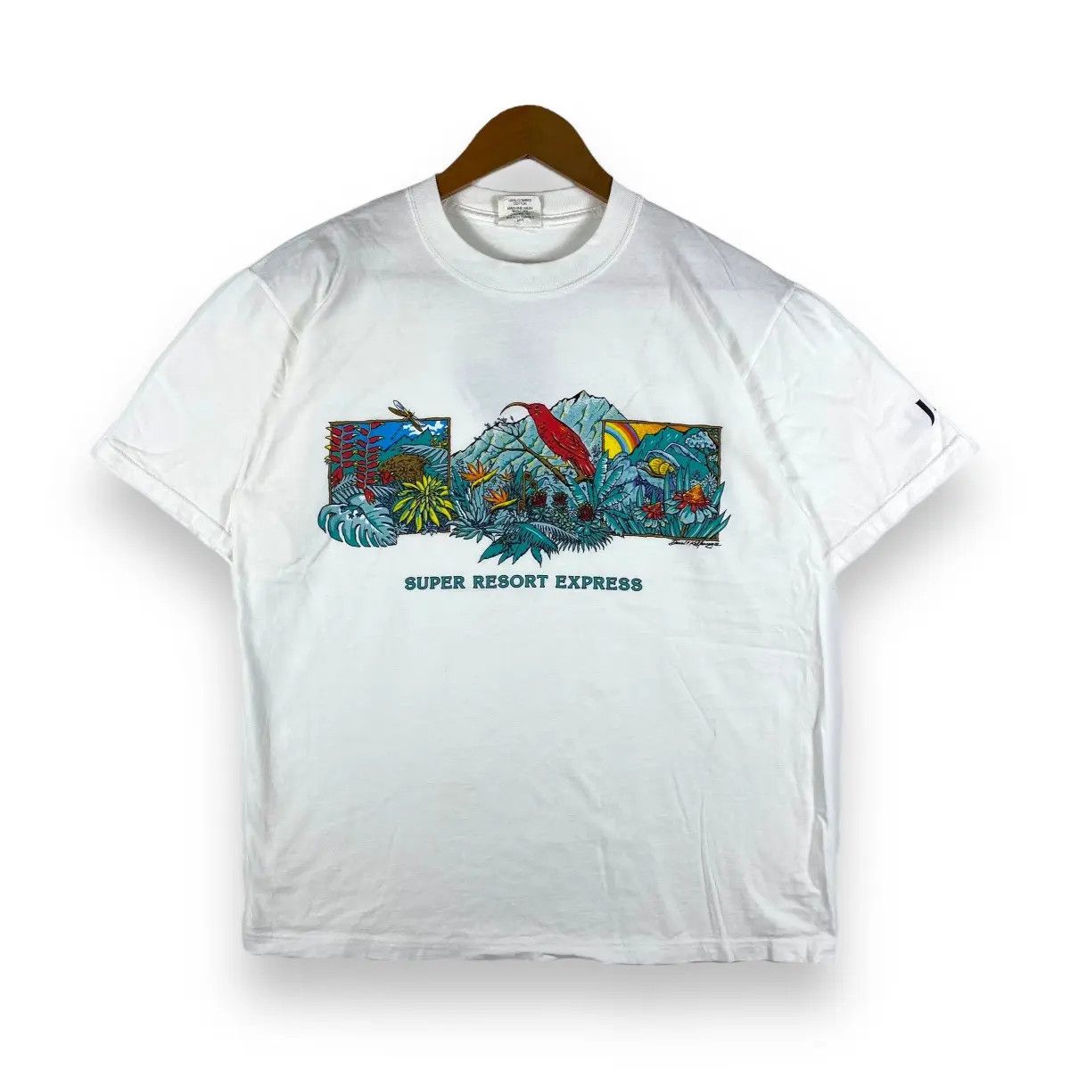 Vintage Vintage 90's SUPER RESORT EXRESS Habitat Graphic Tee Shirt Size US M / EU 48-50 / 2 - 1 Thumbnail