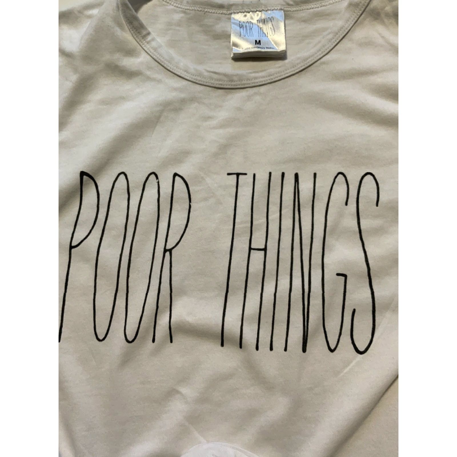 Vintage POOR THINGS Movie Shirt M White 20th Century Studios Male Adults Polite Society Will Destroy You Comedy Fantasy Official Merch Graphic T-Shirt Size US M / EU 48-50 / 2 - 7 Thumbnail