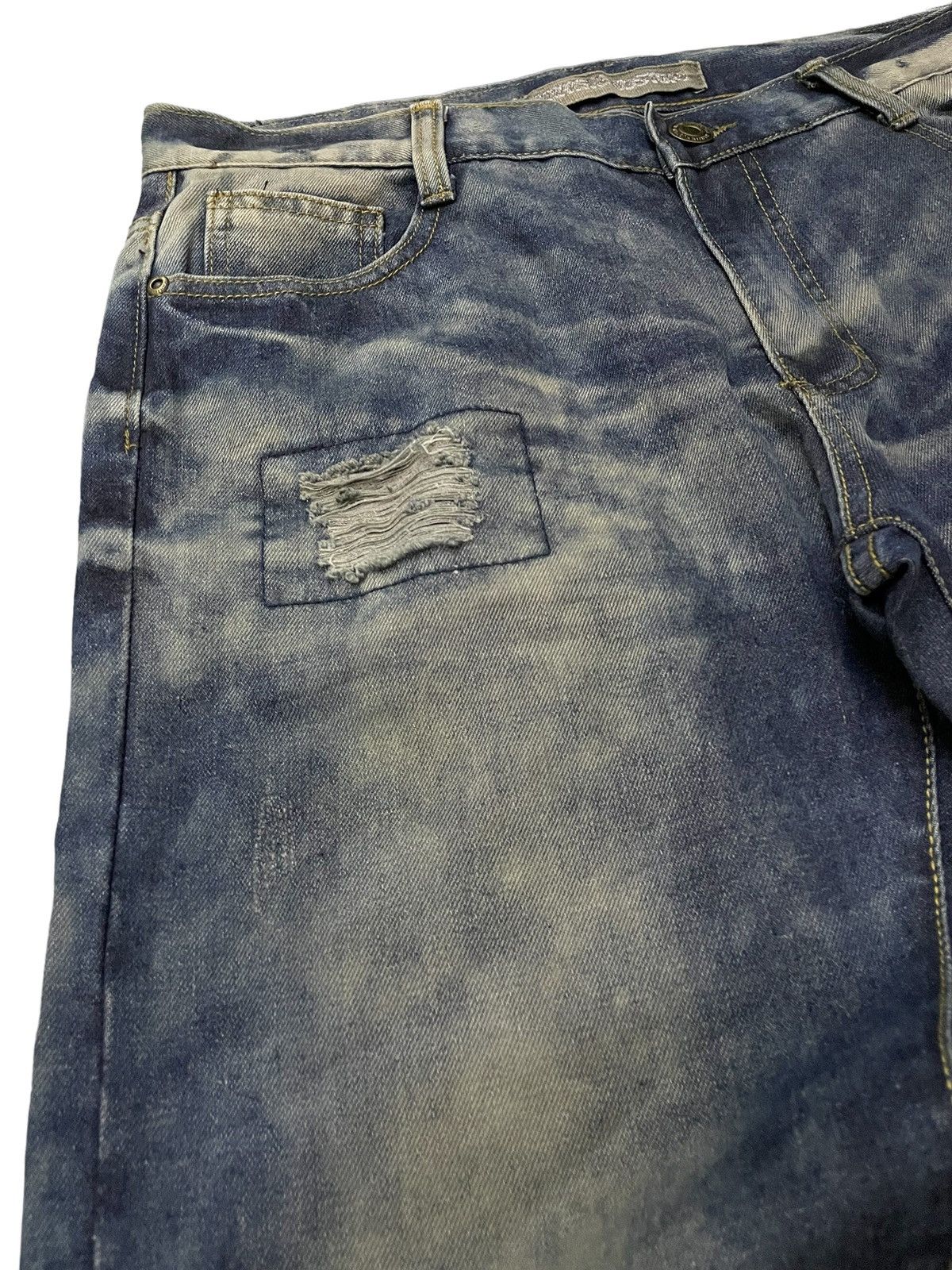 GOSTAR DE FUGA × Hysteric Glamour × Japanese Brand Martin Kustom Enzyme Mud Wash Distressed Jeans Size US 34 / EU 50 - 14 Thumbnail