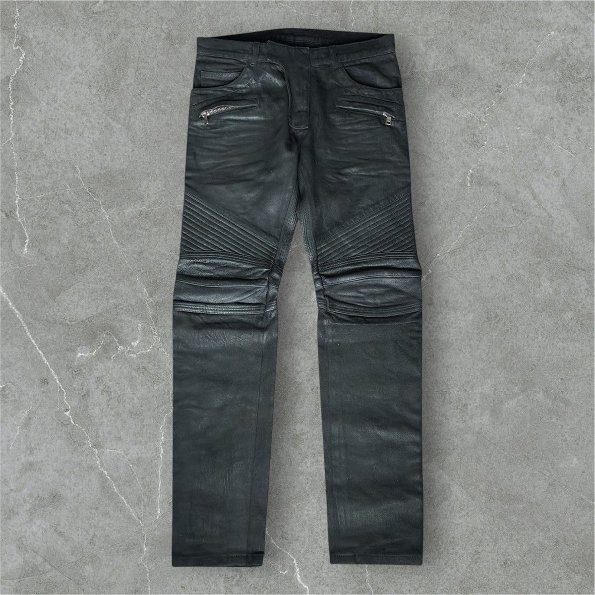 Balmain Waxed Biker denim