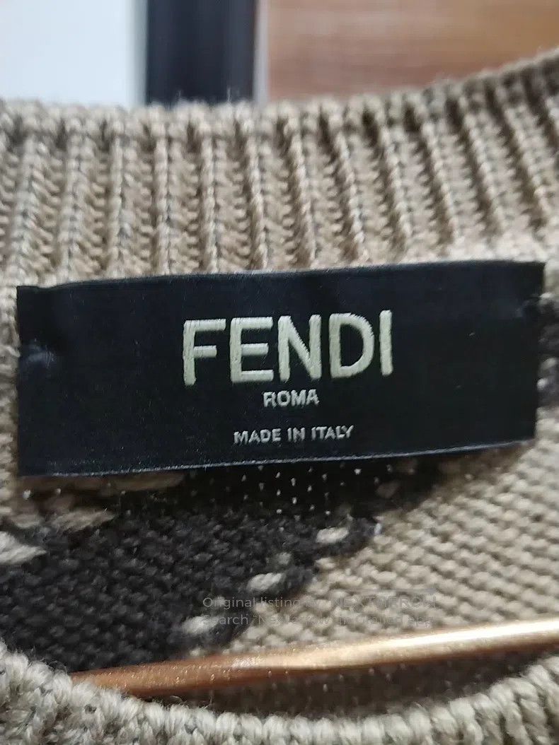 Fendi Fendi Embroidered Wool Knit Sweater Size US L / EU 52-54 / 3 - 2 Thumbnail