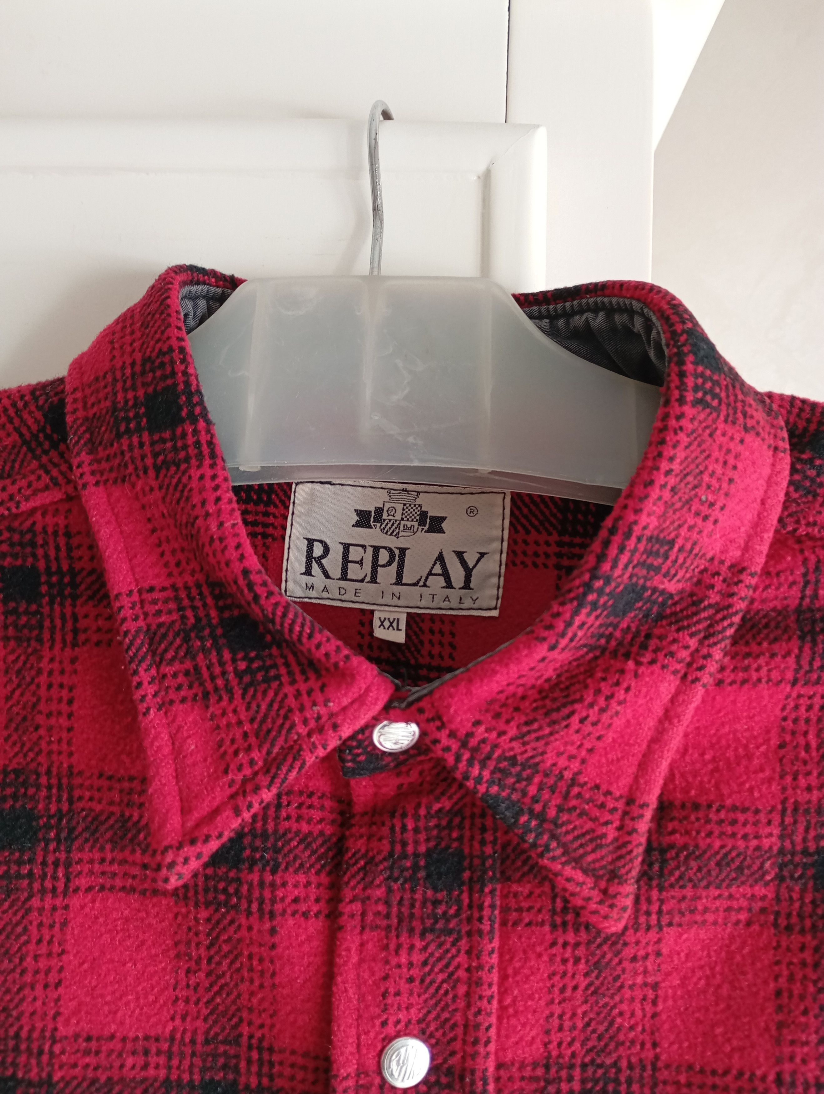 Replay × Vintage Replay 90s Italien Designer Flannel Chekered Shirt Size US XXL / EU 58 / 5 - 11 Thumbnail