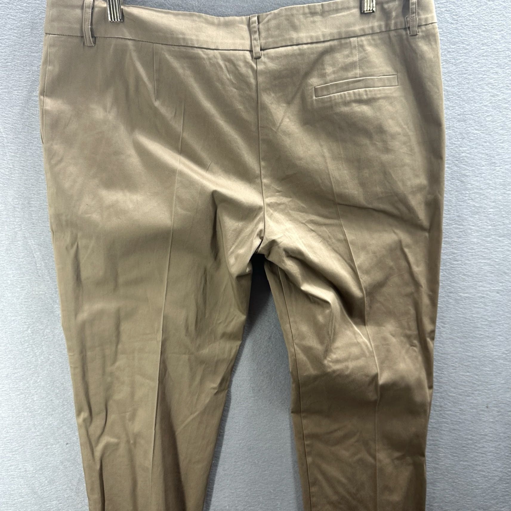 Vintage MeimeiJ Pants Women L Beige High-Rise Cropped Trousers - Solid Cotton Blend 24in Inseam Boho Preppy 90s Style Mens? Size 36" / US 14 / IT 50 - 7 Thumbnail