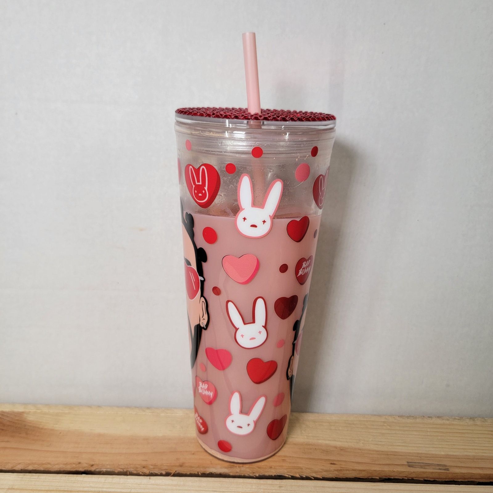 Other Bad Bunny Valentine's Day Cold Waterfill Tumbler w/ Stud Lid Size ONE SIZE - 2 Thumbnail