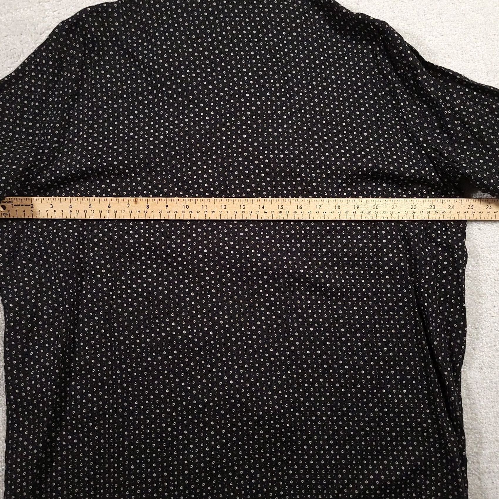 Liz Claiborne Liz Claiborne Button-Up Tunic Top Womens 14 Black Floral Blouse Shirt Size XL / US 12-14 / IT 48-50 - 7 Thumbnail