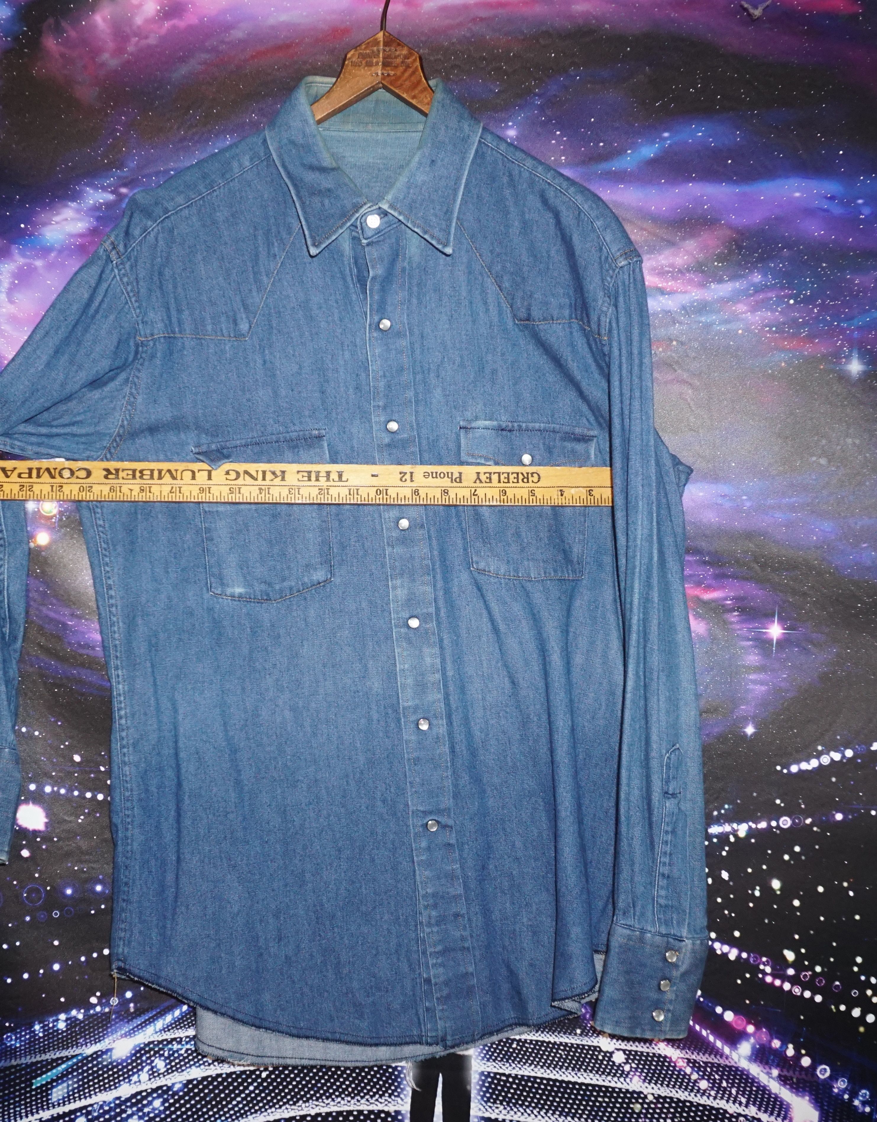 Vintage Vintage Faded Pearl Snap Denim Light Weight Shirt Size US L / EU 52-54 / 3 - 4 Thumbnail