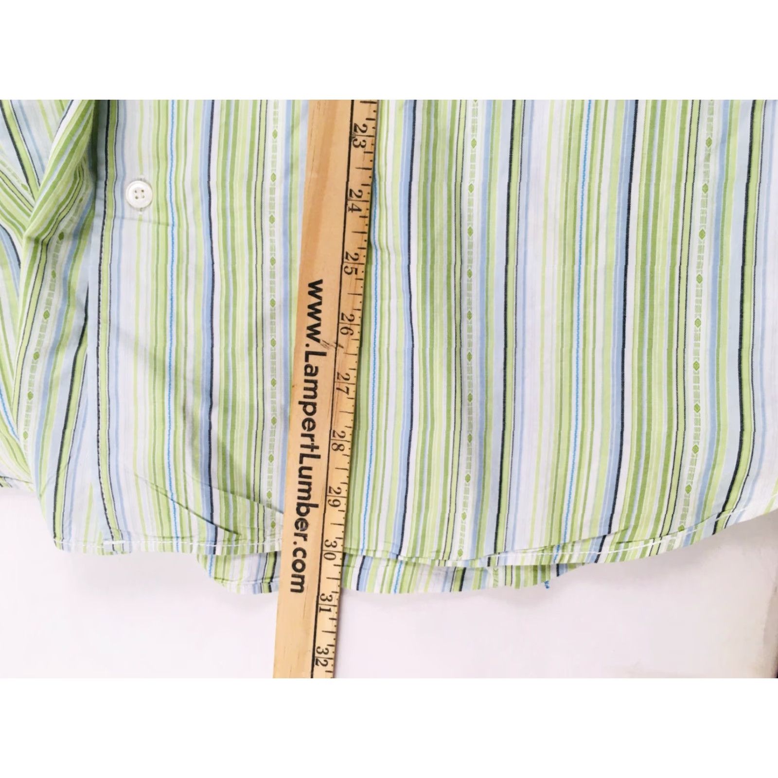 Express Express Shirt Button-Up Striped Yellow Green Blue Modern Fit L Mens Large Size US L / EU 52-54 / 3 - 5 Thumbnail