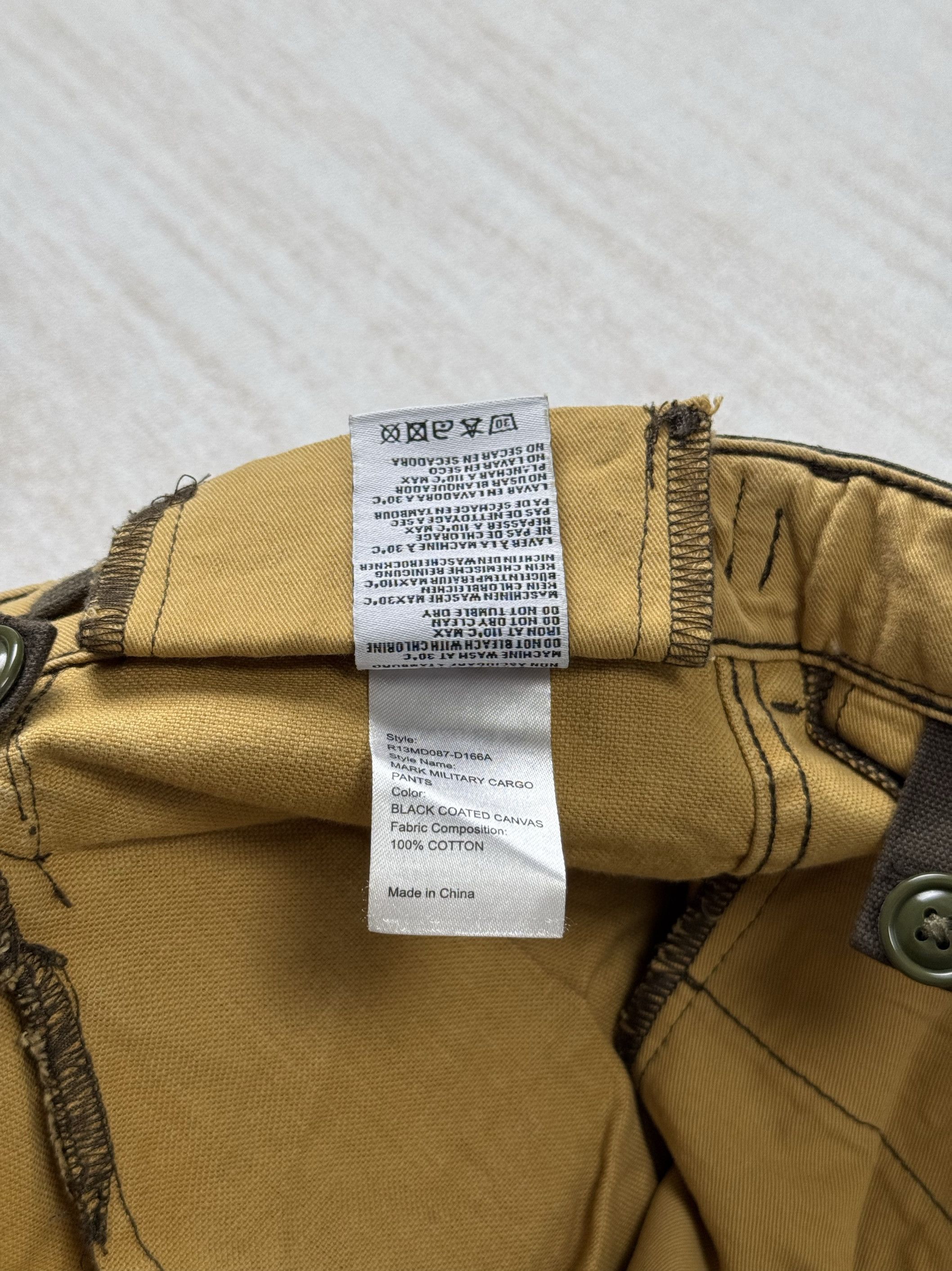 R13 UNWORN* R13 MARK MILITARY CARGO PANTS - BLACK CANVAS Size US 33 - 11 Thumbnail