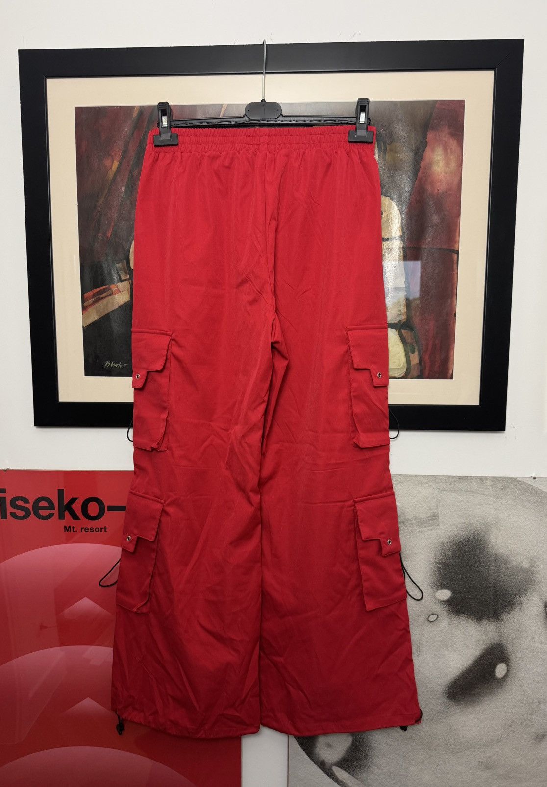Vintage Vintage Y2K Tripp NYC style Cargo Pants Red Avant Garde Hype Size US 34 / EU 50 - 3 Thumbnail