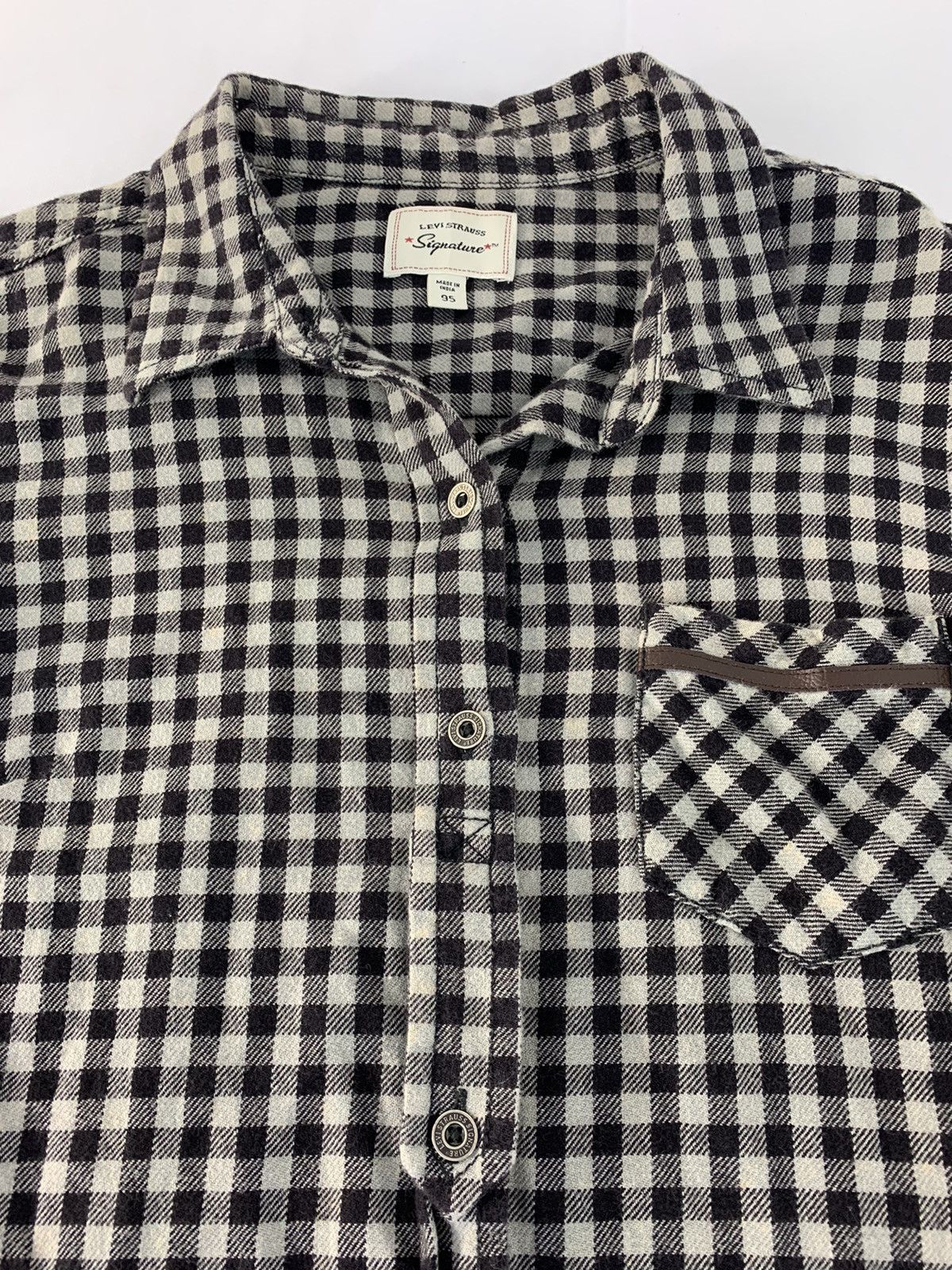 Levi's Levi’s Strauss Signature Flannel Mini Checked Button Up Size S / US 4 / IT 40 - 4 Thumbnail