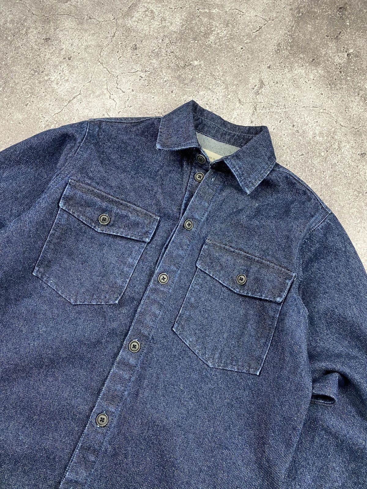 Japanese Brand × Vintage CRAZY JAPANESSE DENIM OVER SHIRT TWO POCKET MAMOTARO STYLE Size US S / EU 44-46 / 1 - 2 Thumbnail