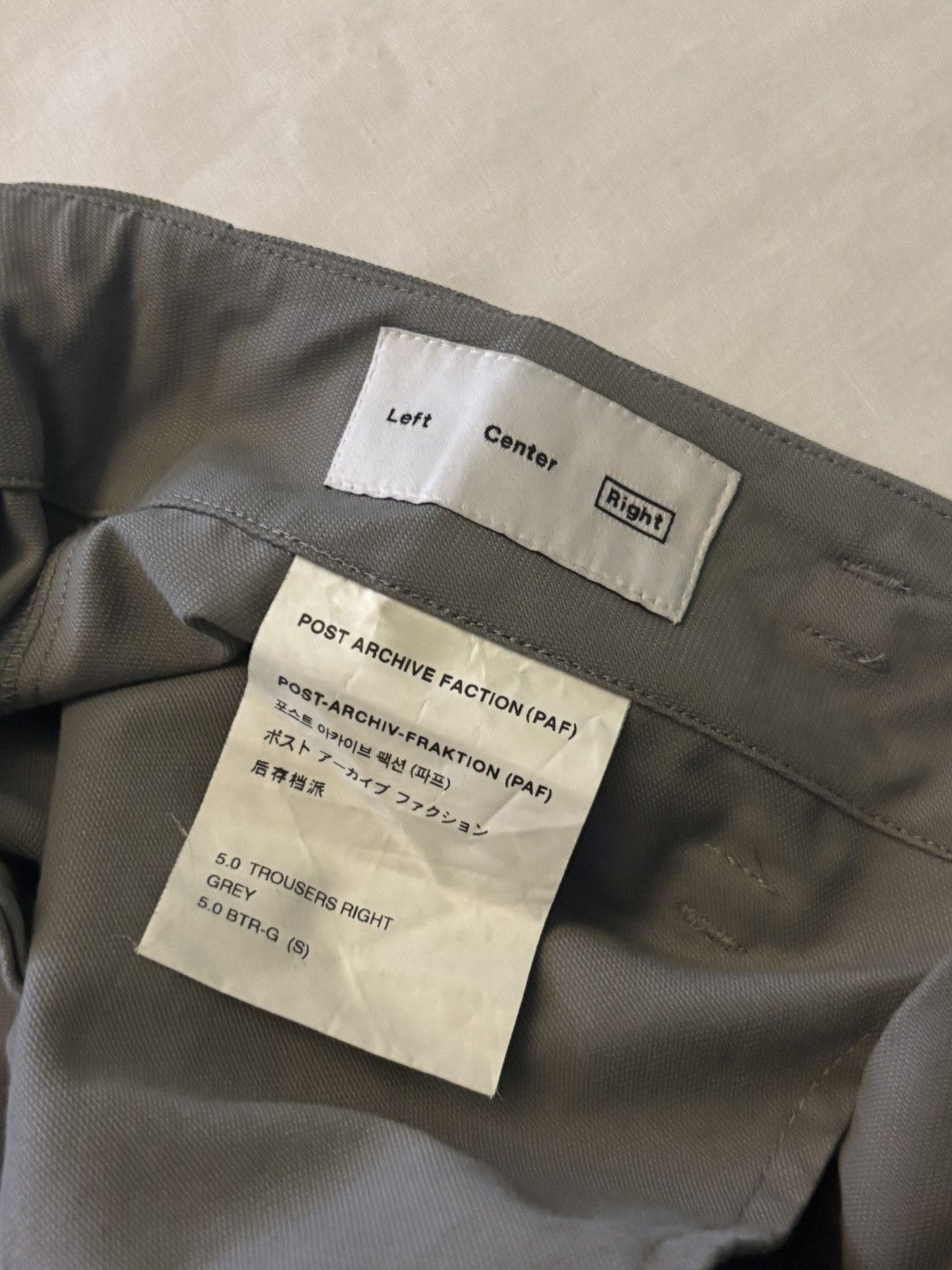 POST ARCHIVE FACTION (PAF) Post Archive Faction (PAF) 5.0 Trousers Right Grey Size US 29 - 3 Thumbnail