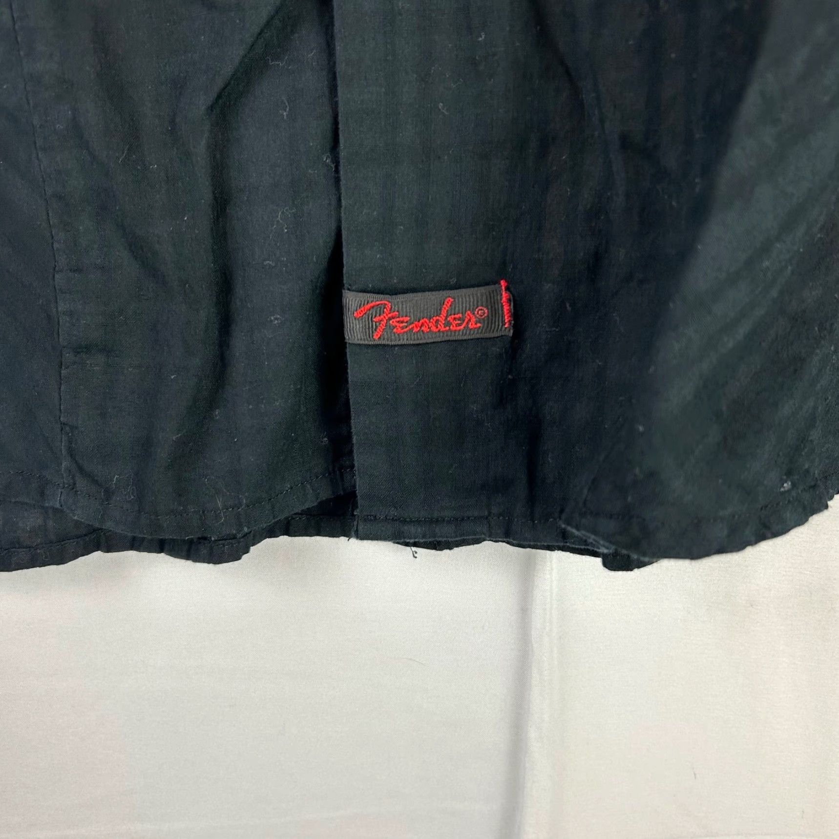 Fender Fender Custom Shop Rock & Roll Religion Button-Up Shirt Mens XL Black Fleur De Lis Studded Embroidered Solid/Striped Gothic Concert Wear Size US XL / EU 56 / 4 - 6 Thumbnail