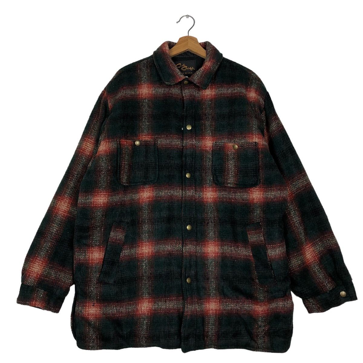 🔥Vtg Flannel Jacket Wool Tartan Design Cal Craft USA
