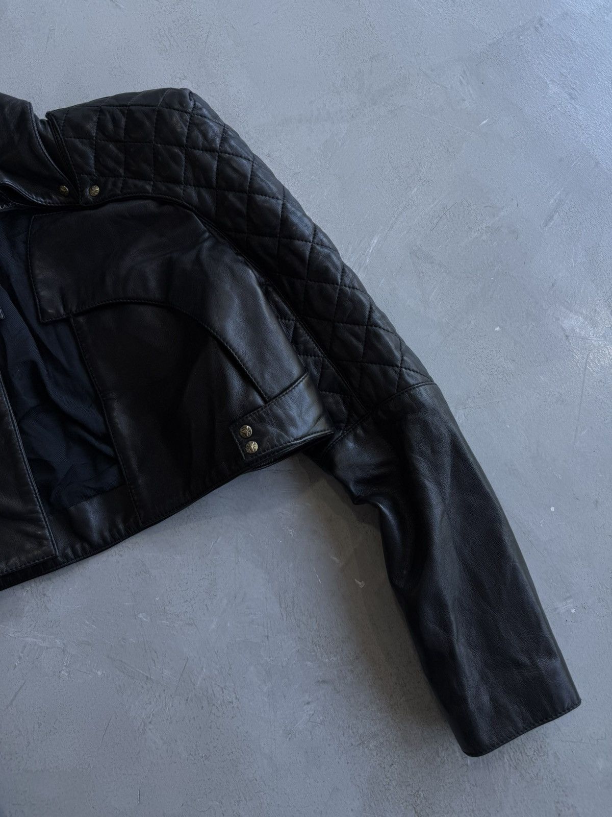 Balmain Balmain - Vintage Quilted Leather Lambskin Cropped Jacket Size S / US 4 / IT 40 - 3 Thumbnail