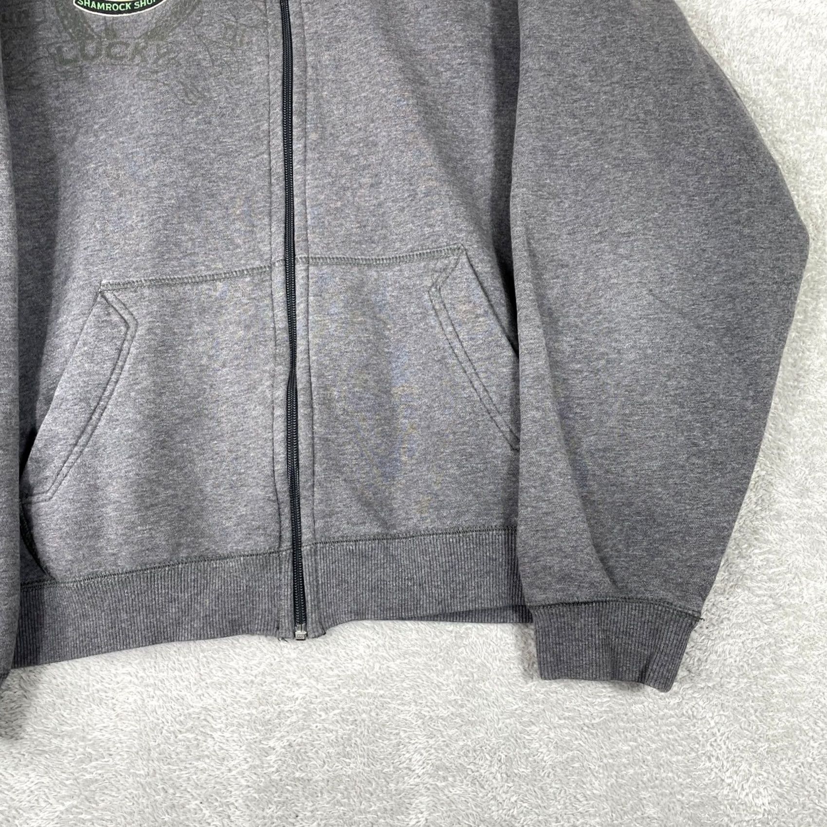 Nike Nike Shamrock Shuffle Hoodie Mens XL Gray Full Zip Graphic Y2K Sportswear - XL Size US XL / EU 56 / 4 - 4 Thumbnail