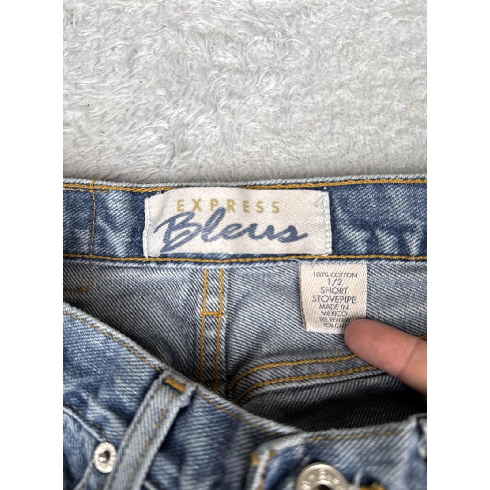 Express VINTAGE Express Bleus Jeans Juniors 1/2 Blue Mid Rise Straight Stovepipe Denim 24x27 Size 25" / US 0 / IT 36 - 6 Thumbnail
