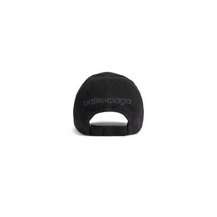Balenciaga o1srvl11e0226 Size: S / 3B Stencil Hat / Cap In Black Size ONE SIZE - 3 Thumbnail