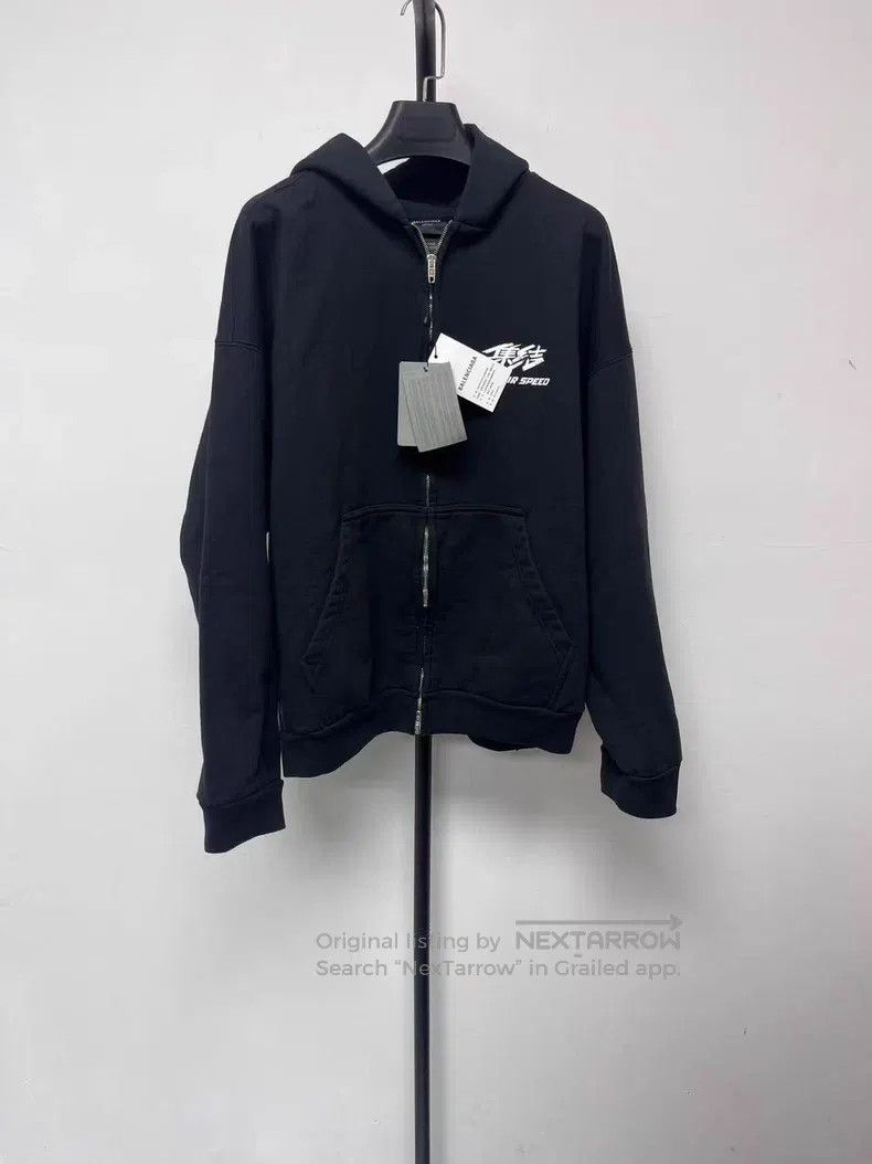 Balenciaga Logo Letter Zipper Hooded Long Sleeve Sweatshir