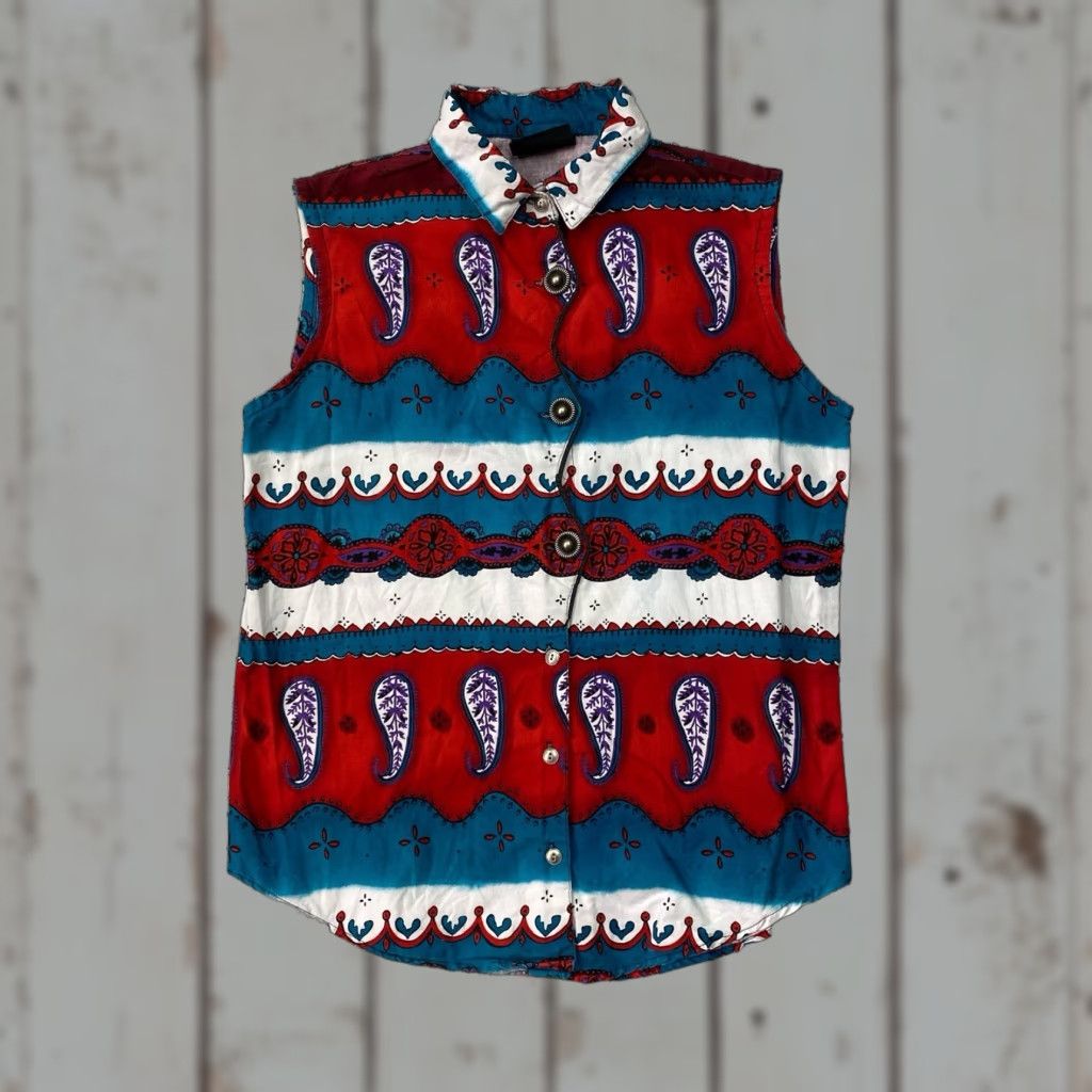 Vintage **Vintage Roughrider Western Cowgirl Shirt Womens Large Blue Red** User: **Vintage Roughrider Western Cowgirl Shirt Womens Large Blue Red** Size L / US 10 / IT 46 - 1 Thumbnail