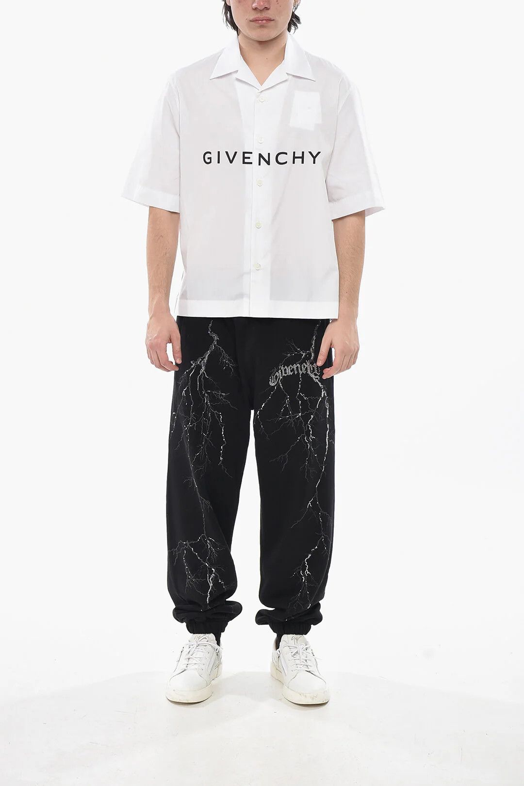 Givenchy og1mm0326 Cotton Bowling Shirt in White Size US S / EU 44-46 / 1 - 4 Thumbnail