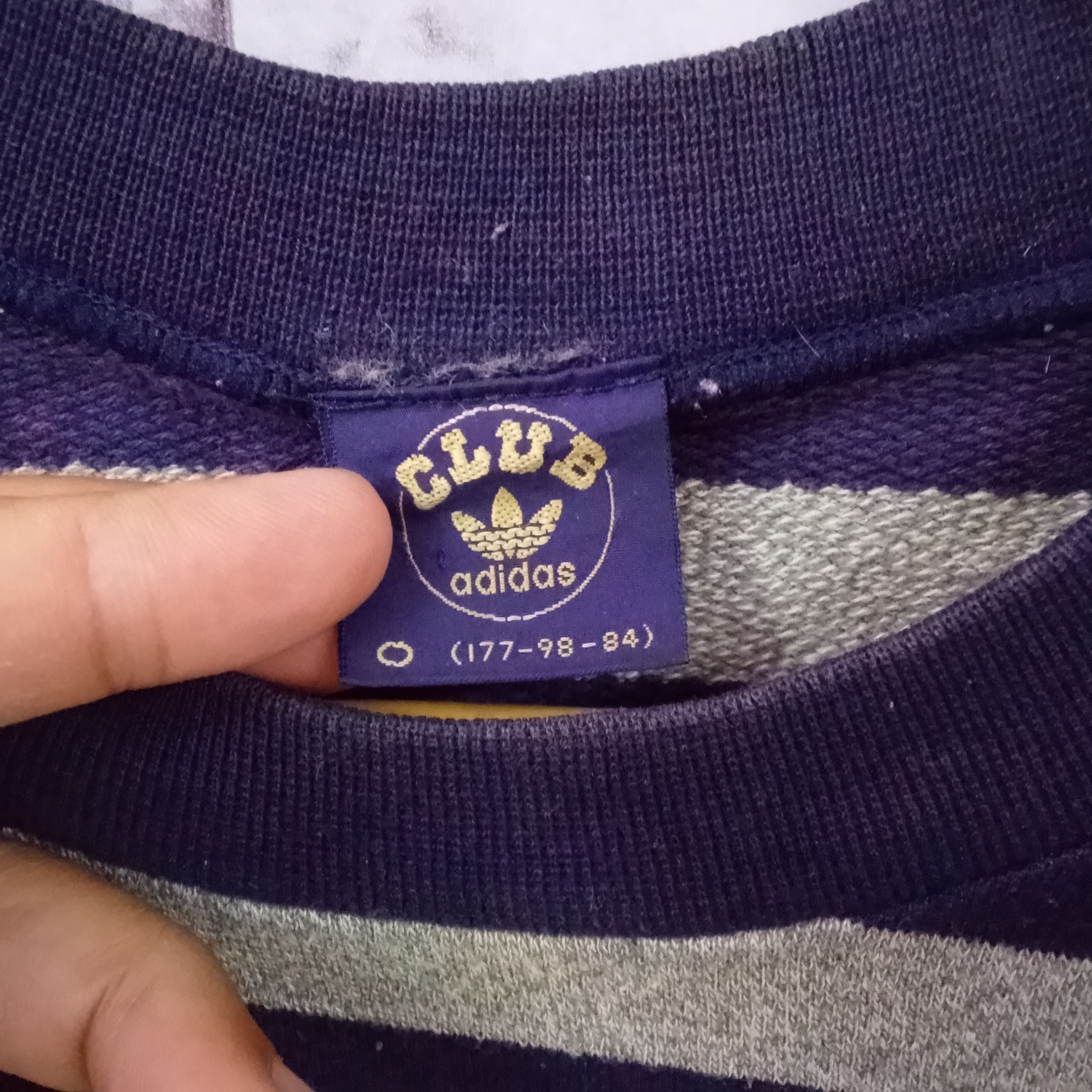 Adidas Vintage 90s Adidas Club Stripes Sweatshirt Size US L / EU 52-54 / 3 - 6 Thumbnail