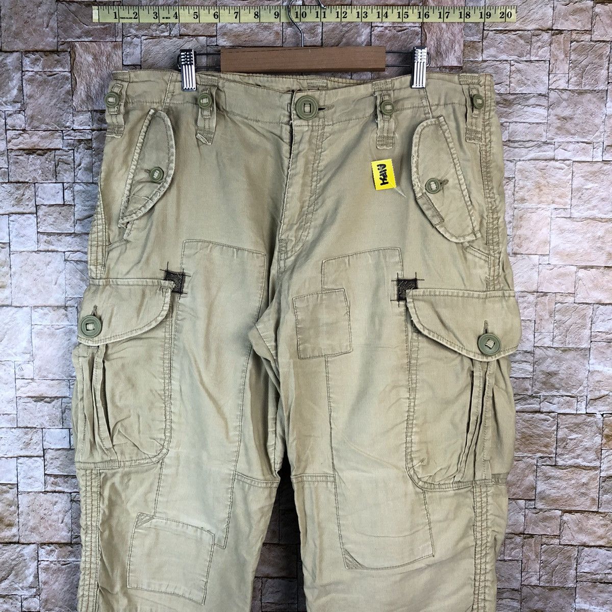 Japanese Brand Back Number Brown Cargo Multipocket Pants #A1134 Size US 35 - 5 Thumbnail