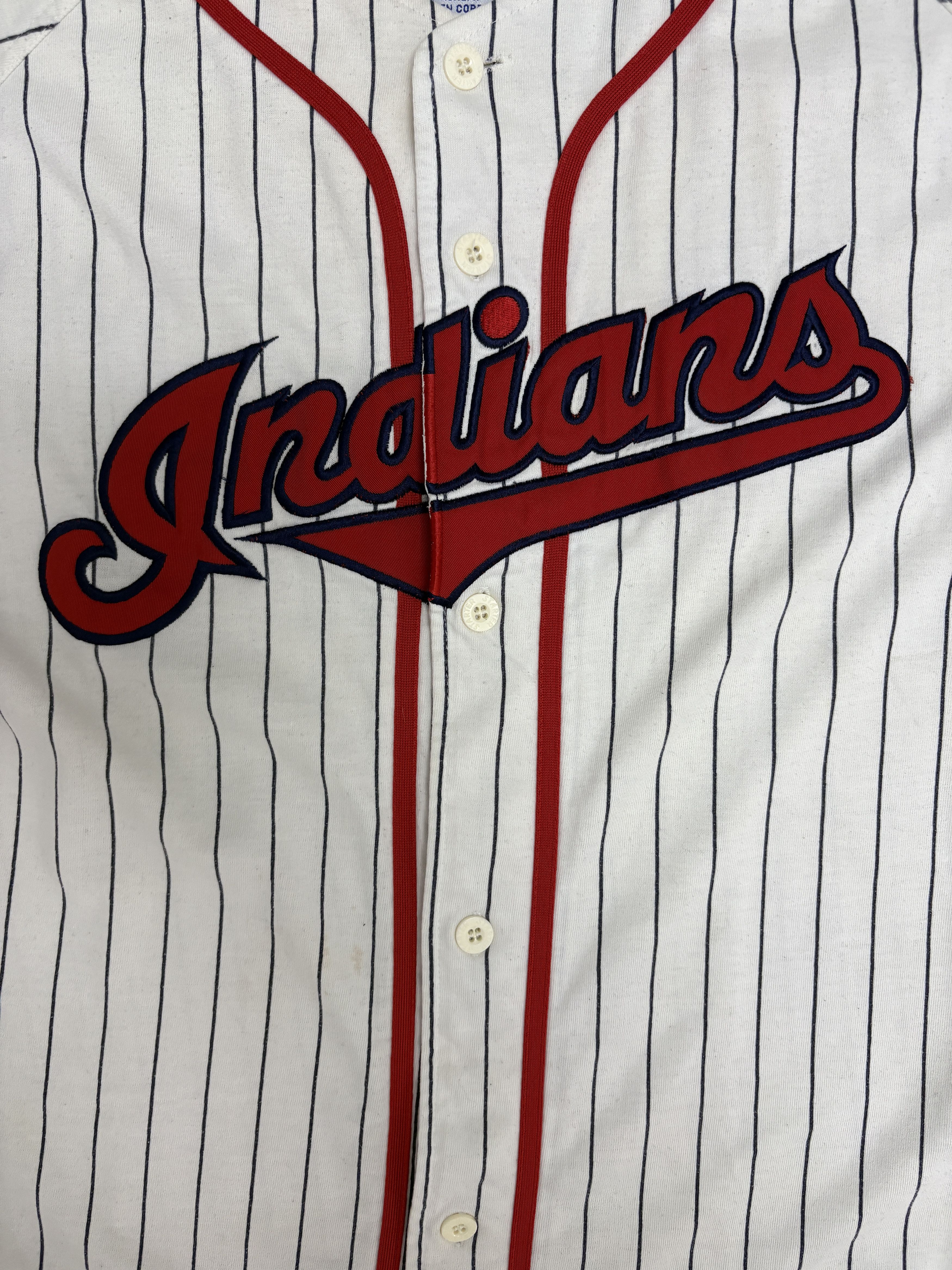 Starter Cleveland Indians Pinstripe Stitched Vintage Baseball Jersey Size US M / EU 48-50 / 2 - 2 Thumbnail